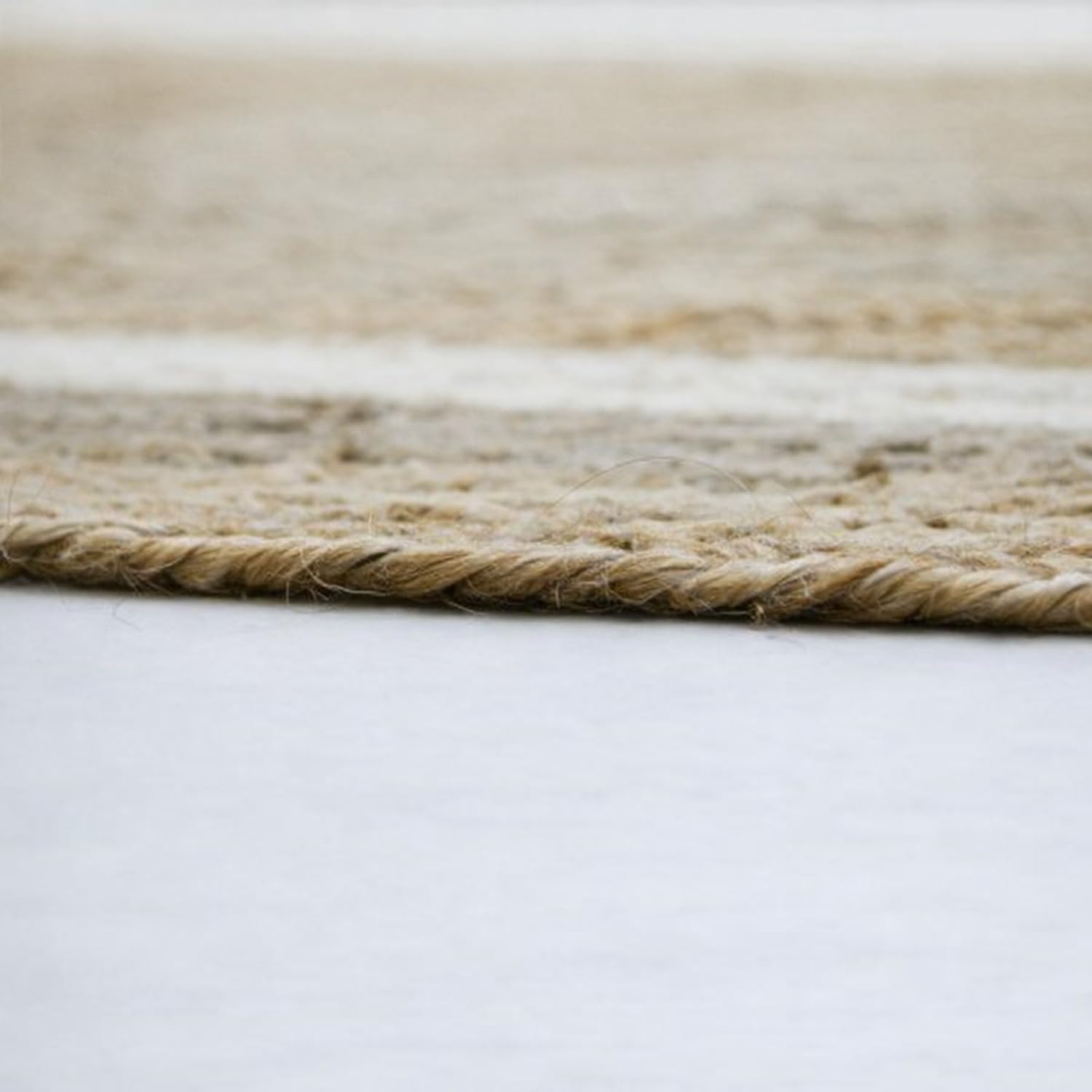 voyzz home 6X9 Feet-Oval, Premium Natural Jute High Traffic Braided Area Rug, Stain Resistance, Handmade Rug for Entryways, Living Room, Dining Room, Bedroom, Farmhouse (Natural & Grey & Ivory)