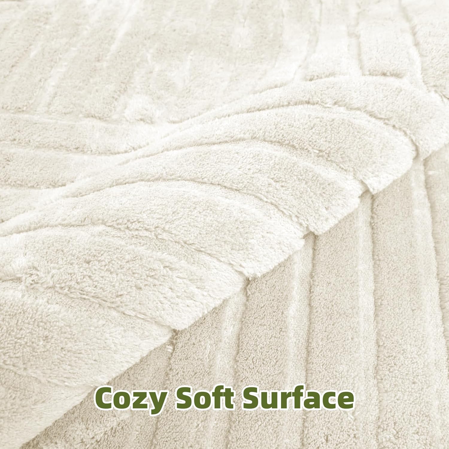 Beige Solid Area Rug 8x10 – Large Washable Soft Indoor Rugs for Living Room Bedroom, Modern Geometric Bohemian Pattern High-Low Pile Textured Carpet for House Apartment, Home Office Decor