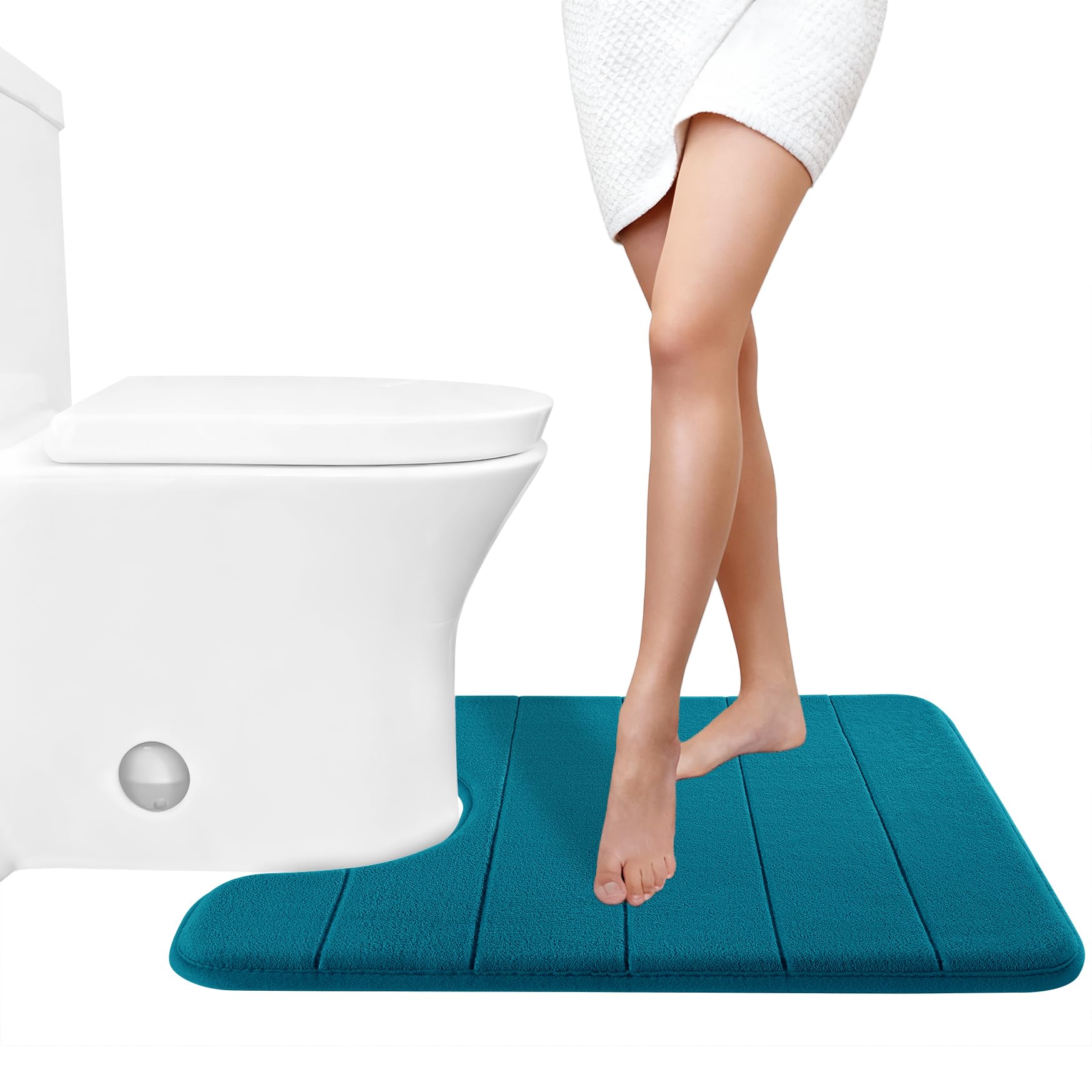 Yimobra Large Bath Mat 36"x24", Super Soft Quick Dry Memory Foam Bathroom Rug, Water Absorbent, Non Slip Backing Machine Washable for Tub Shower, Thick Comfort Support, Cream