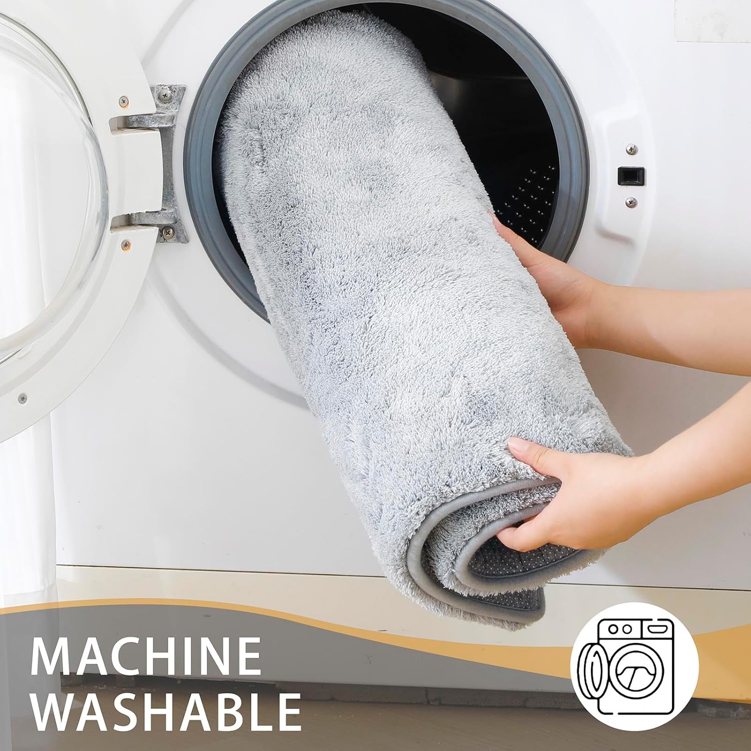 MINIDEAR Bathroom Rugs 36x24 Light Gray - Thick Memory Foam Bath Mat, Ultra Soft & Plush Fluffy, Non-Slip, Quick Dry, Absorbent Washable Floor Microfiber Mat for Tub, Home Decor Accessories