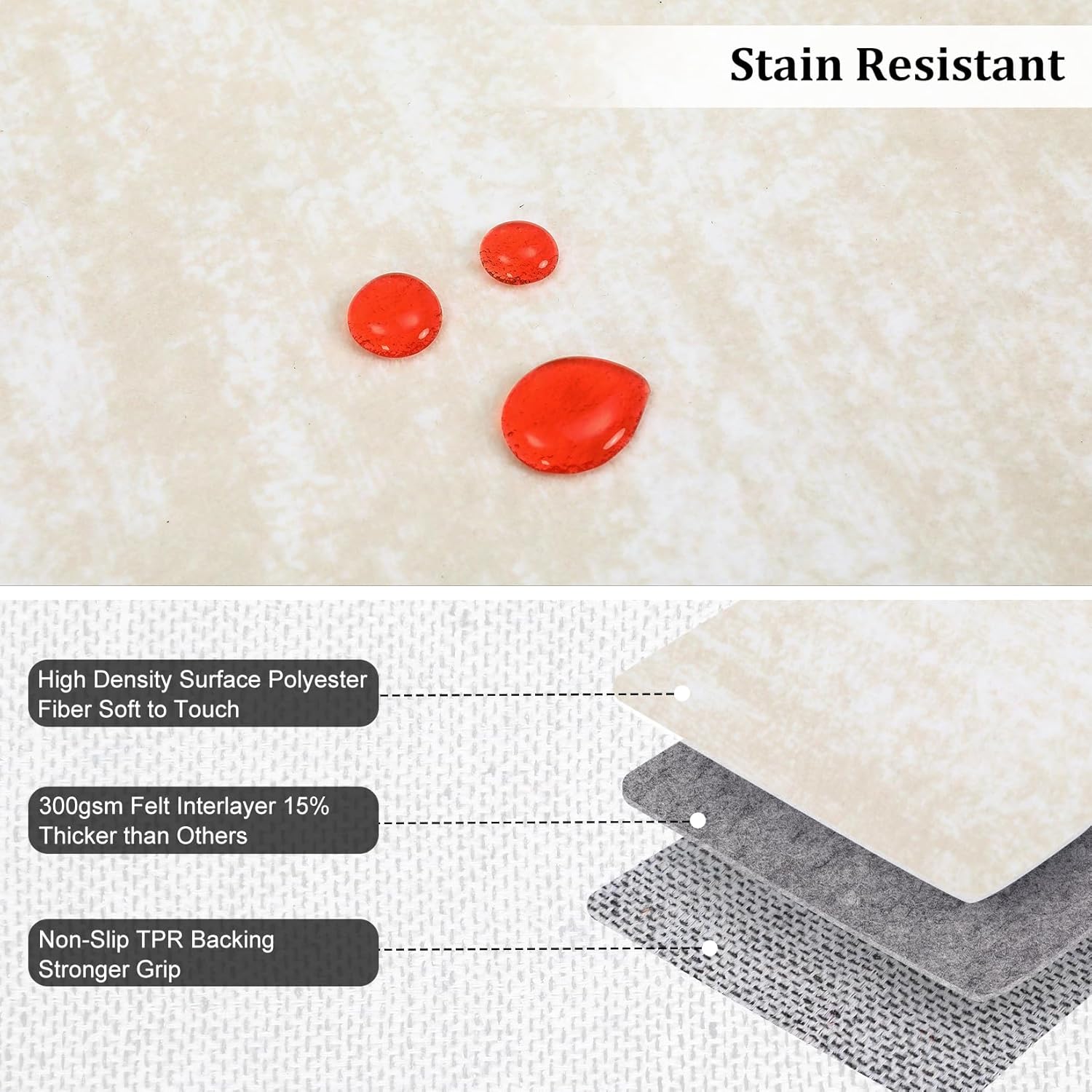 Garvee Modern Solid Rugs for Living Room 8x10 Washable Rug Large Non Slip Low Pile Foldable Carpet Ultra Soft Non-Shedding Stain-Resistant Floor Mat for Bedroom Playroom Nursery Office Dorm Cream