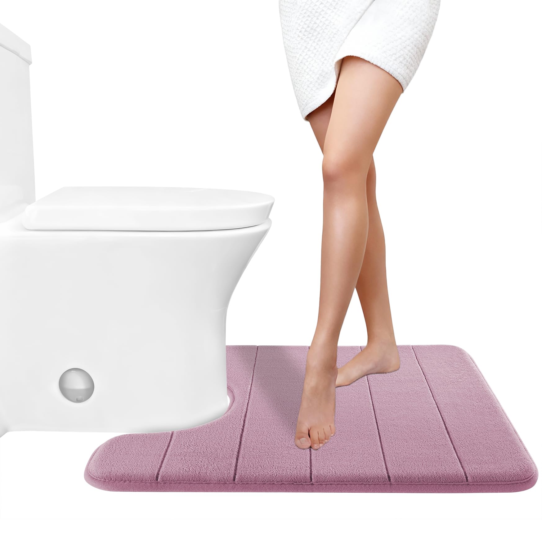 Yimobra Large Bath Mat 36"x24", Super Soft Quick Dry Memory Foam Bathroom Rug, Water Absorbent, Non Slip Backing Machine Washable for Tub Shower, Thick Comfort Support, Cream