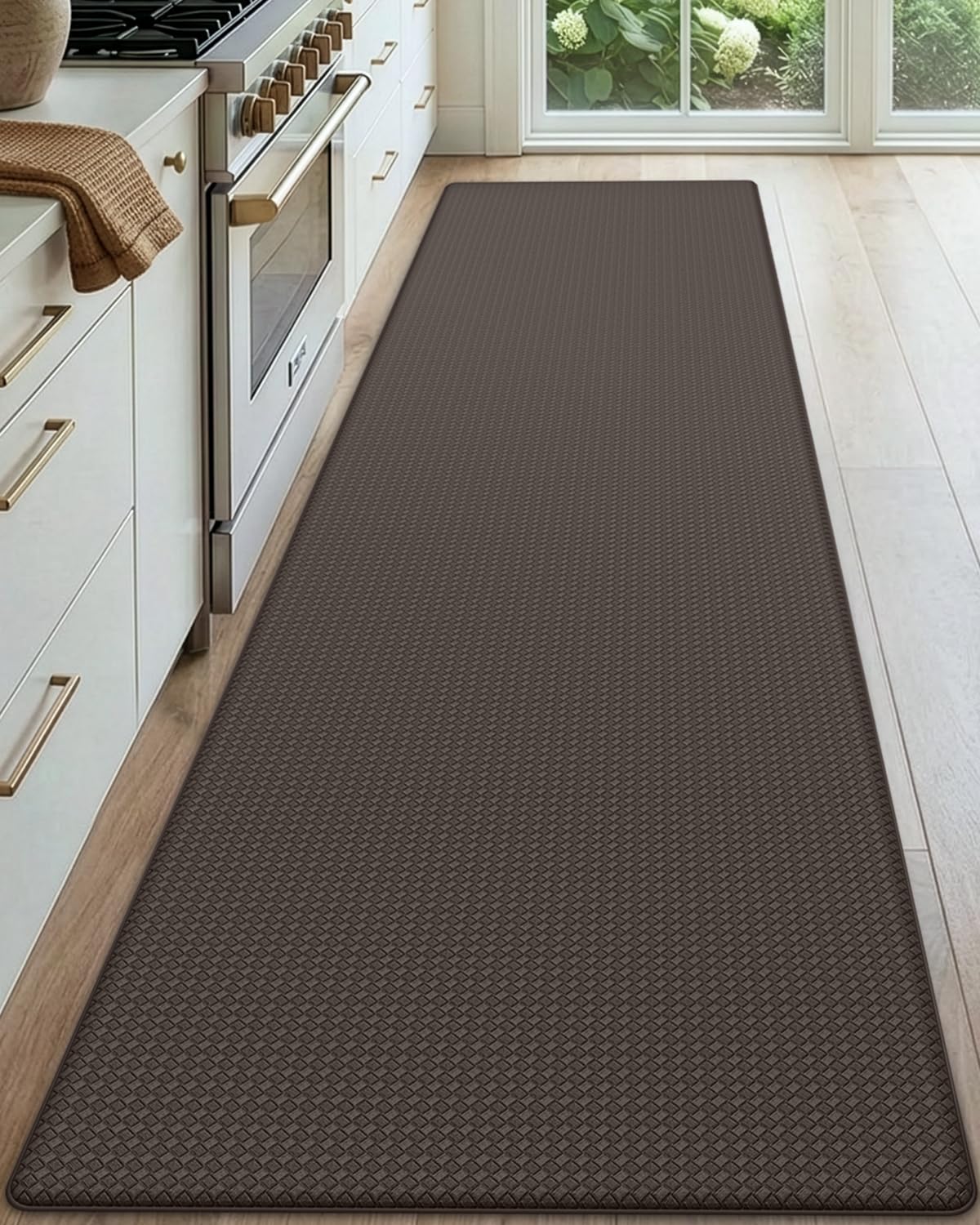 DEXI Kitchen Floor Mats Cushioned Anti Fatigue,17x59, Standing Runner Rug Waterproof, Comfort Memory Foam Padded for Front Sink Laundry, Black