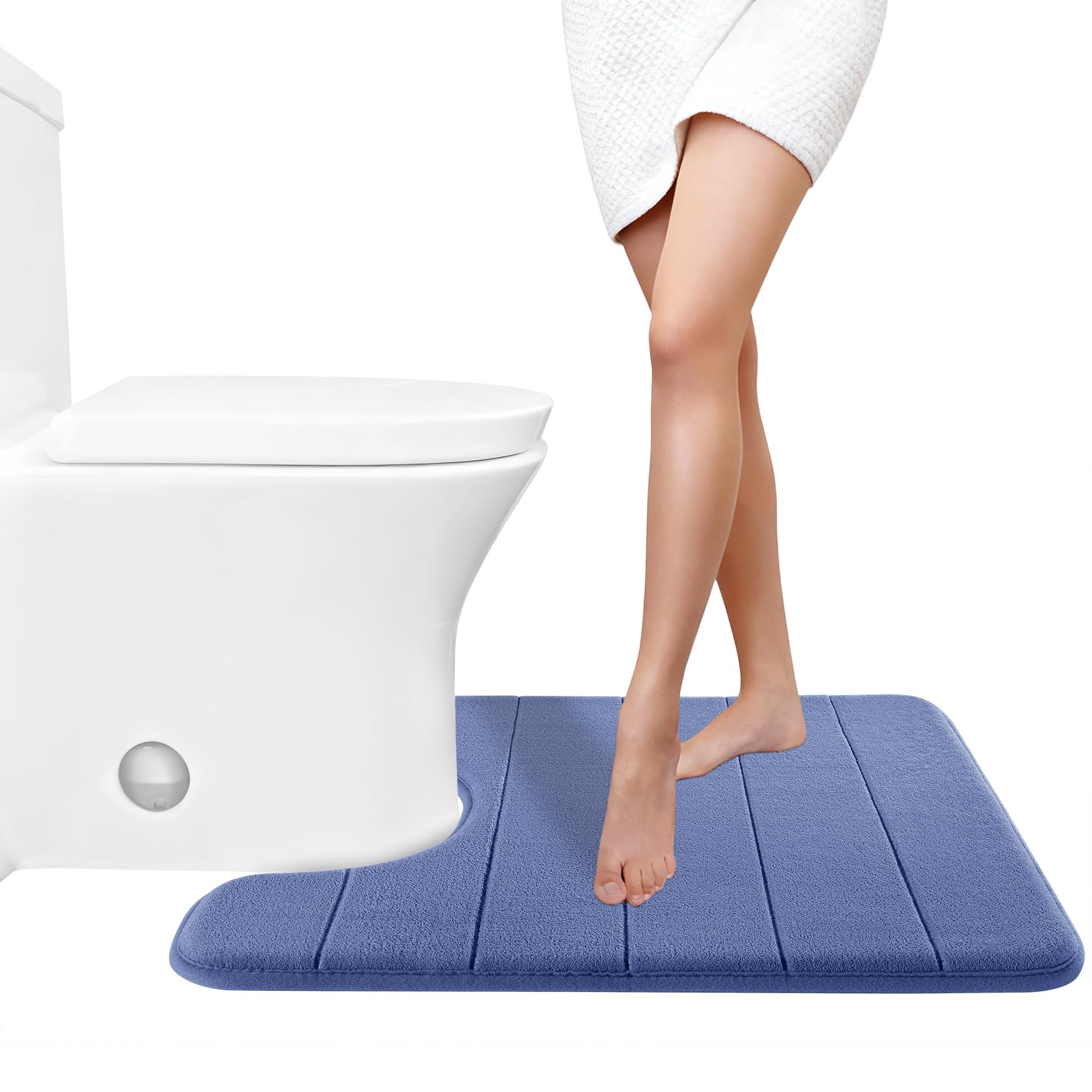 Yimobra Large Bath Mat 36"x24", Super Soft Quick Dry Memory Foam Bathroom Rug, Water Absorbent, Non Slip Backing Machine Washable for Tub Shower, Thick Comfort Support, Cream