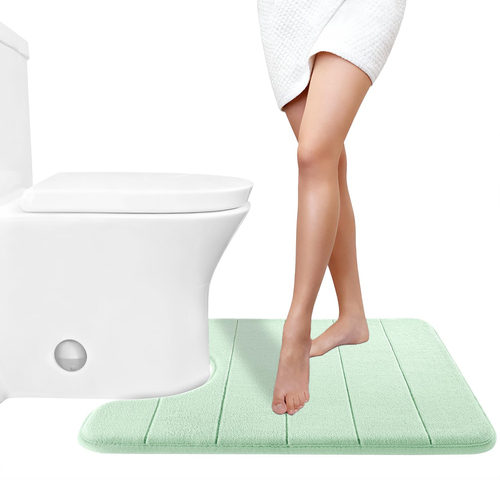 Yimobra Large Bath Mat 36"x24", Super Soft Quick Dry Memory Foam Bathroom Rug, Water Absorbent, Non Slip Backing Machine Washable for Tub Shower, Thick Comfort Support, Cream