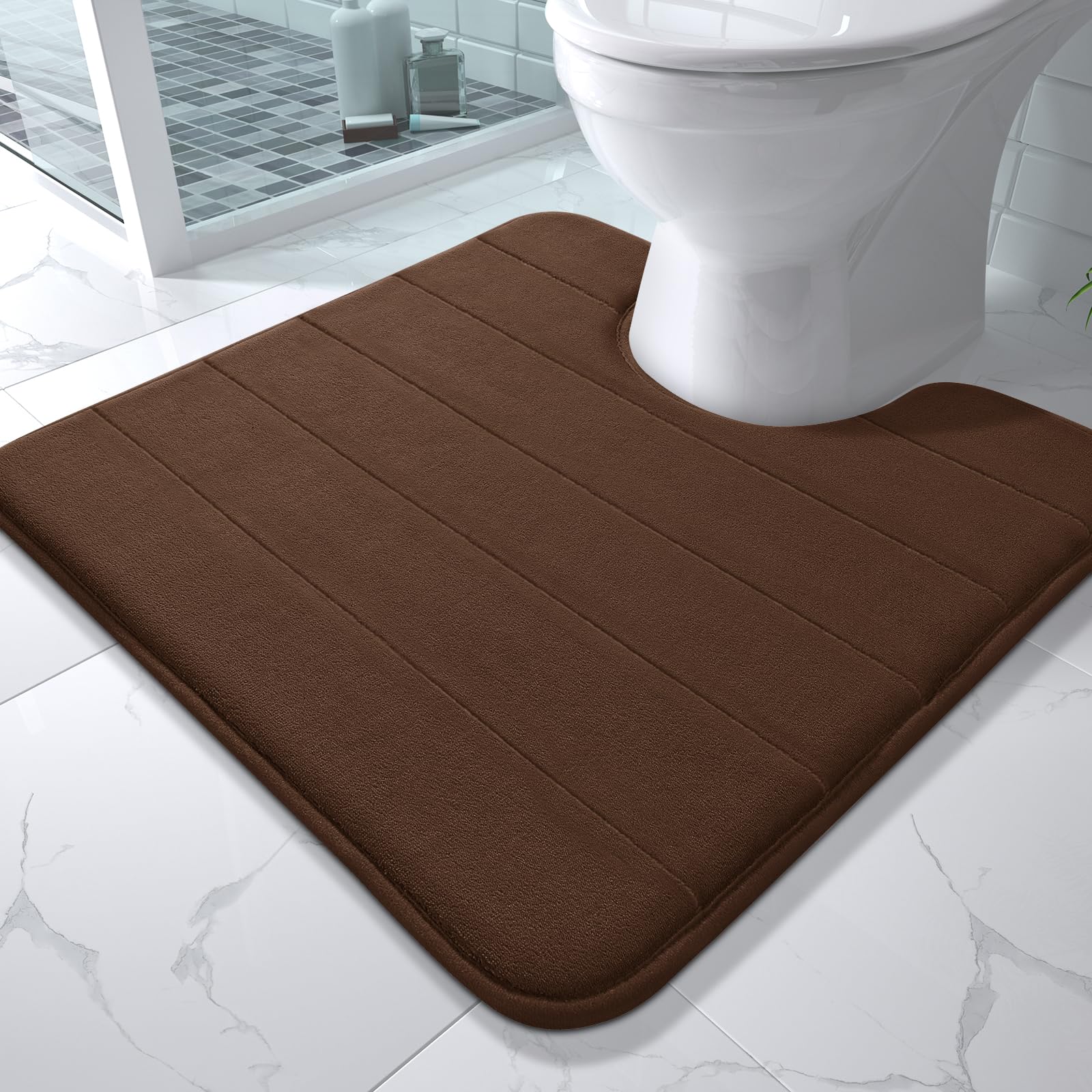Yimobra Large Bath Mat 36"x24", Super Soft Quick Dry Memory Foam Bathroom Rug, Water Absorbent, Non Slip Backing Machine Washable for Tub Shower, Thick Comfort Support, Cream