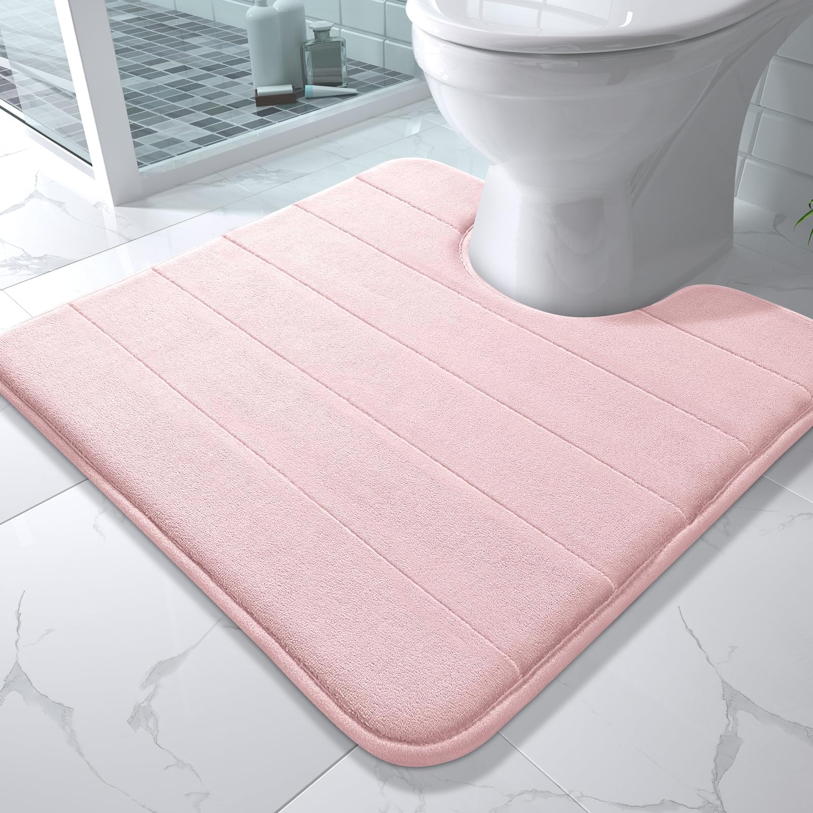 Yimobra Large Bath Mat 36"x24", Super Soft Quick Dry Memory Foam Bathroom Rug, Water Absorbent, Non Slip Backing Machine Washable for Tub Shower, Thick Comfort Support, Cream