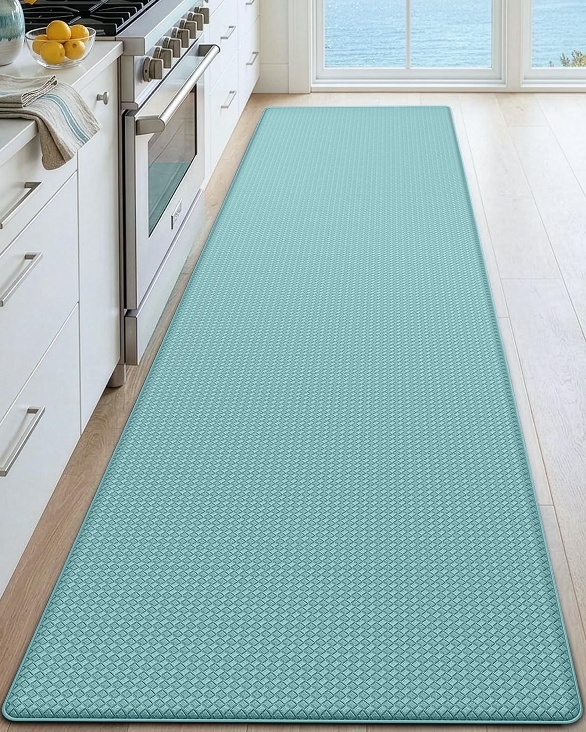 DEXI Kitchen Floor Mats Cushioned Anti Fatigue,17x59, Standing Runner Rug Waterproof, Comfort Memory Foam Padded for Front Sink Laundry, Black