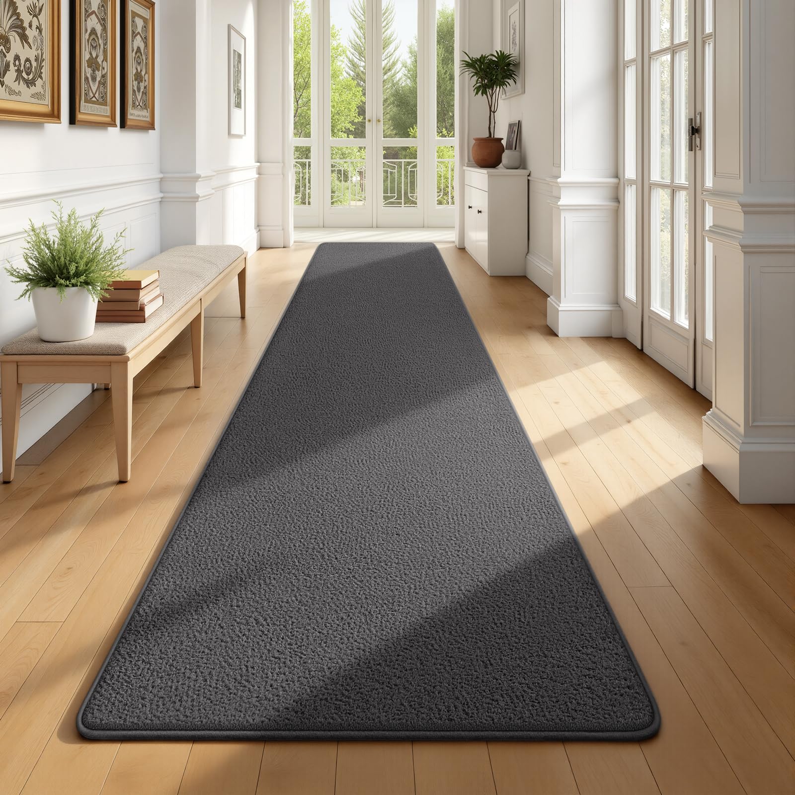 Large Modern Area Rugs for Living Room Bedroom, 6x9 Feet Dark Grey Ultra Soft Solid Thickened Memory Foam Indoor Minimalist Carpets, Non-Slip Comfy Rugs for Boys Girls Nursery Kids Room Home Décor