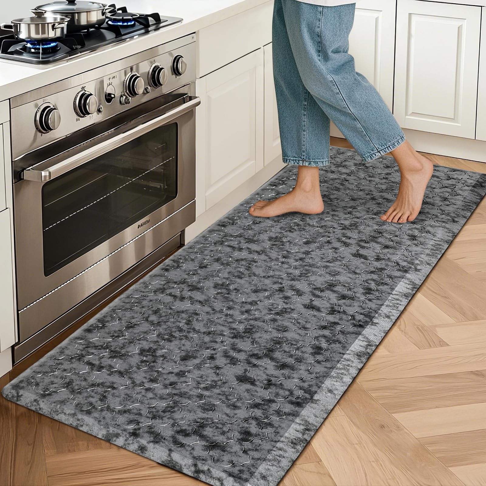 HEBE Kitchen Mat Cushioned Anti Fatigue Kitchen Floor Mat Runner 20"x60" Non Slip Kitchen Mats for Floor Waterproof Kitchen Rugs and Mats Comfort Mat for Standing Desk,Sink,Laundry