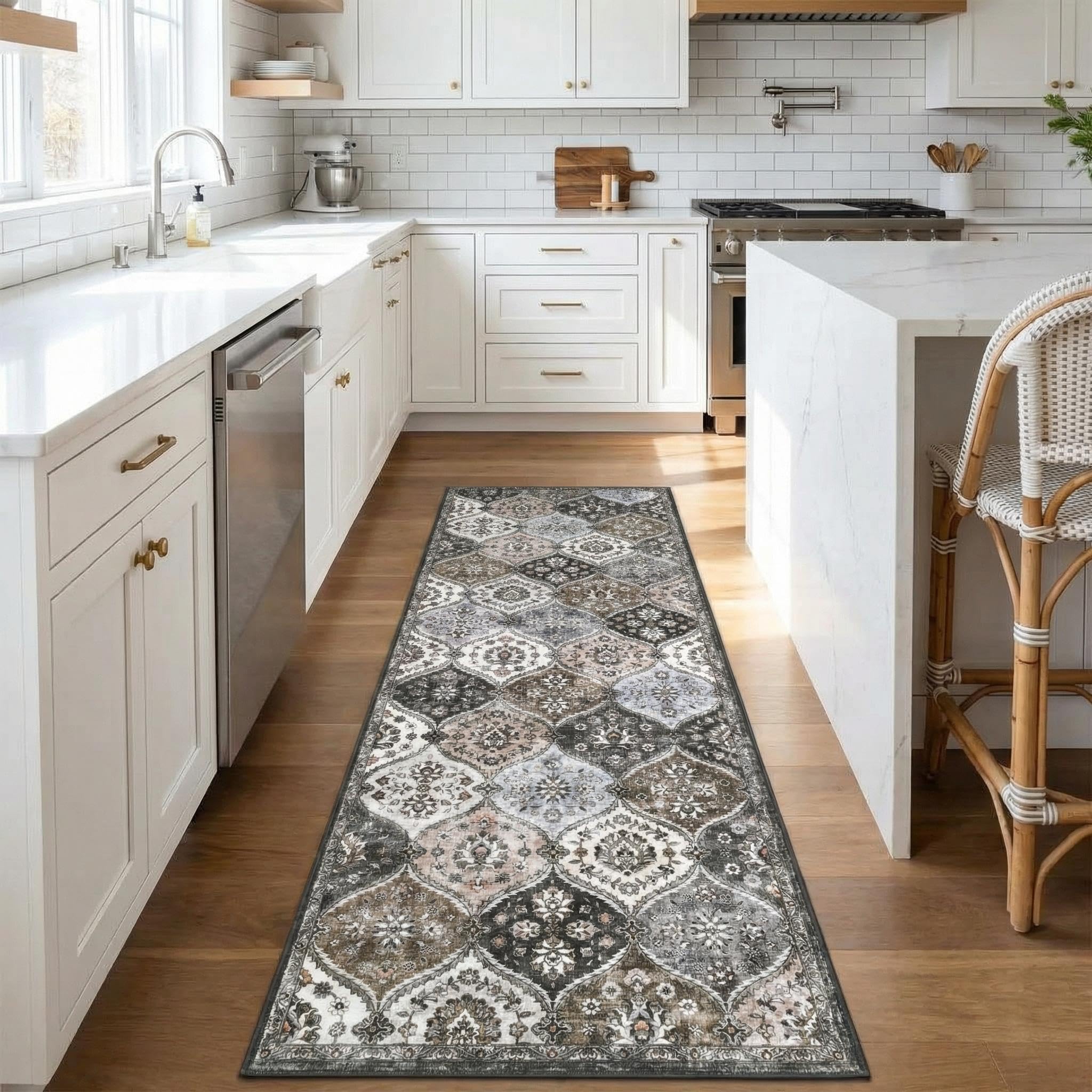 Garvee Modern Solid Rugs for Living Room 8x10 Washable Rug Large Non Slip Low Pile Foldable Carpet Ultra Soft Non-Shedding Stain-Resistant Floor Mat for Bedroom Playroom Nursery Office Dorm Cream