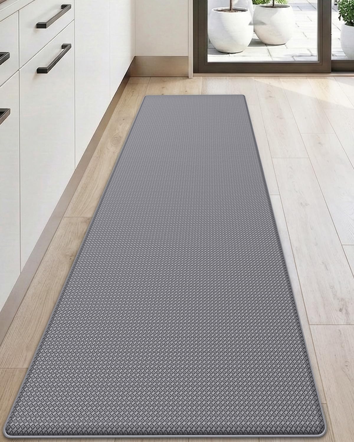 DEXI Kitchen Floor Mats Cushioned Anti Fatigue,17x59, Standing Runner Rug Waterproof, Comfort Memory Foam Padded for Front Sink Laundry, Black