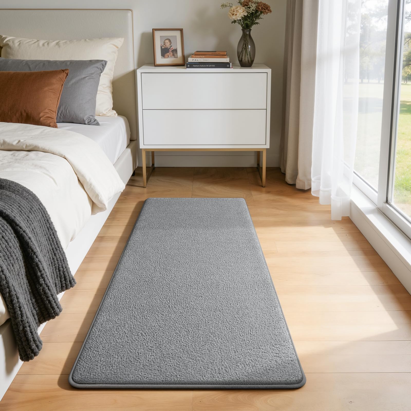 Large Modern Area Rugs for Living Room Bedroom, 6x9 Feet Dark Grey Ultra Soft Solid Thickened Memory Foam Indoor Minimalist Carpets, Non-Slip Comfy Rugs for Boys Girls Nursery Kids Room Home Décor