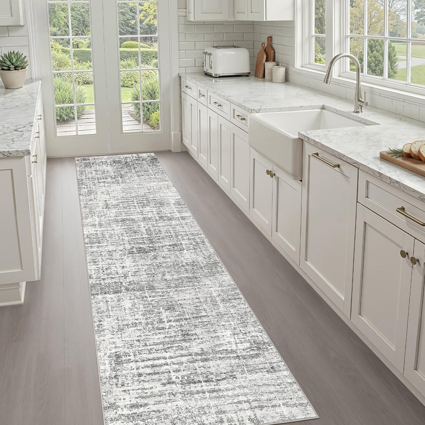 8x10 Area Rugs Living Room: Washable Large Neutral Brown Rug Abstract Soft Modern Stain Resistant Indoor Floor Non-Slip Carpet for Bedroom Nursery Kids Office Playroom Dining Room Under Table Home