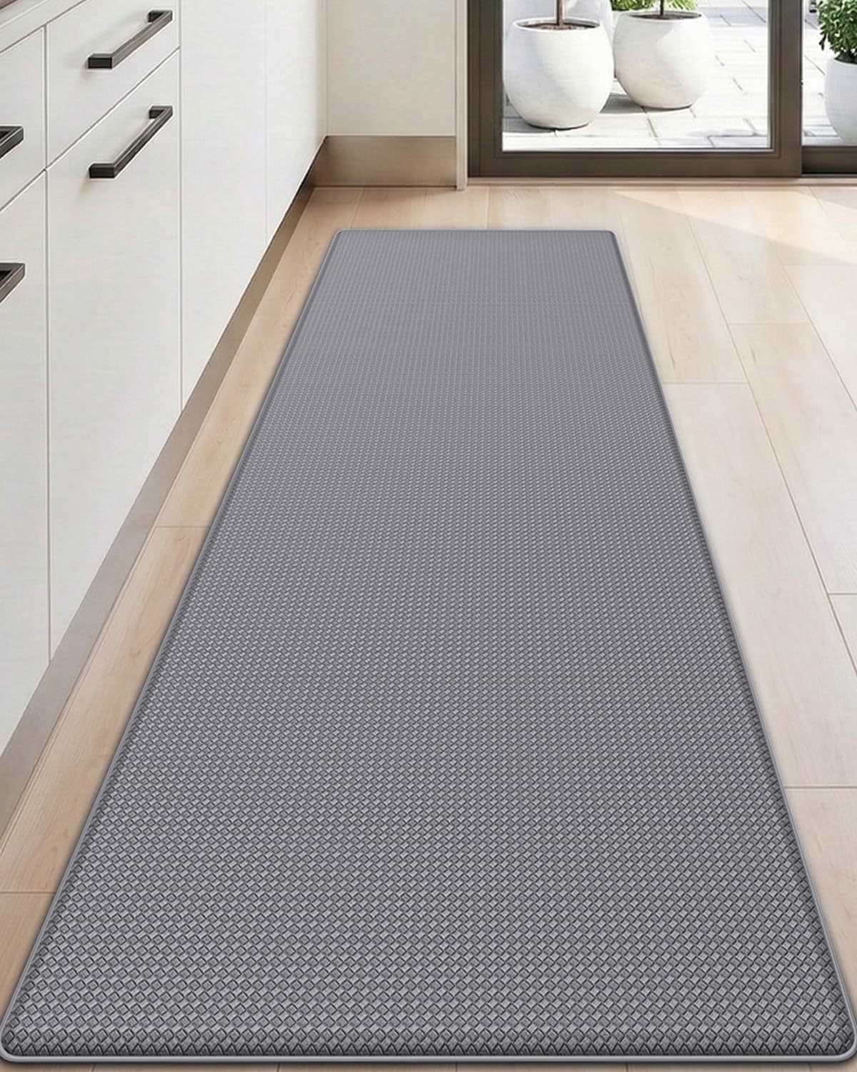 DEXI Kitchen Floor Mats Cushioned Anti Fatigue,17x59, Standing Runner Rug Waterproof, Comfort Memory Foam Padded for Front Sink Laundry, Black