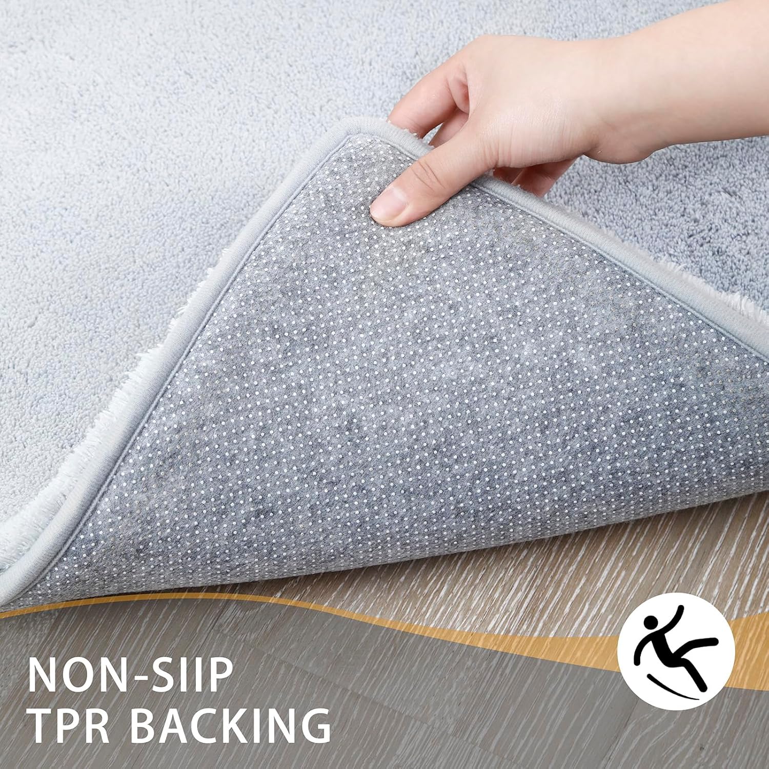 MINIDEAR Bathroom Rugs 36x24 Light Gray - Thick Memory Foam Bath Mat, Ultra Soft & Plush Fluffy, Non-Slip, Quick Dry, Absorbent Washable Floor Microfiber Mat for Tub, Home Decor Accessories