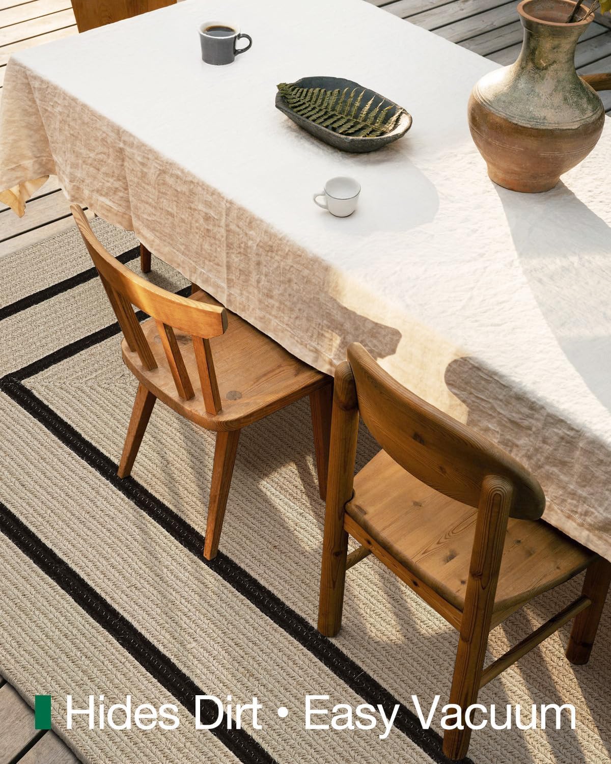 LUMI 5x8 Jute Area Rug for Living Room, Natural Braided Woven Rugs Non Slip, Neutral Carpets No Shedding, Durable for High Traffic, Dining Room, Indoor, Outdoor, Patio