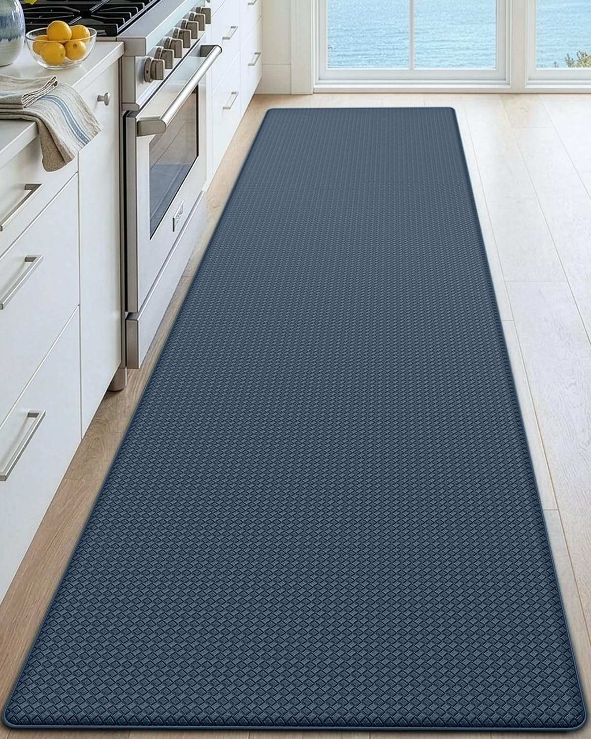DEXI Kitchen Floor Mats Cushioned Anti Fatigue,17x59, Standing Runner Rug Waterproof, Comfort Memory Foam Padded for Front Sink Laundry, Black
