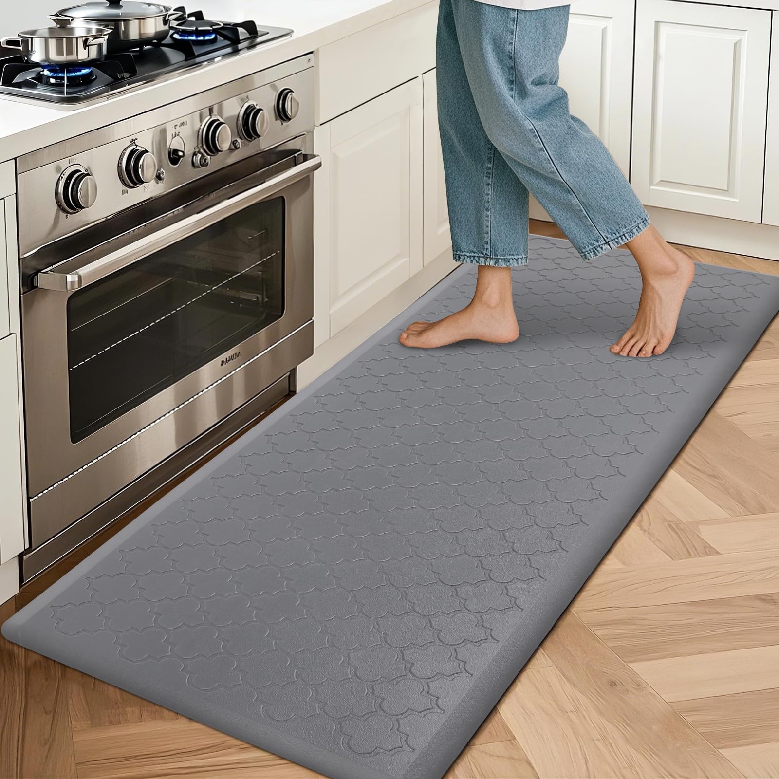 HEBE Kitchen Mat Cushioned Anti Fatigue Kitchen Floor Mat Runner 20"x60" Non Slip Kitchen Mats for Floor Waterproof Kitchen Rugs and Mats Comfort Mat for Standing Desk,Sink,Laundry