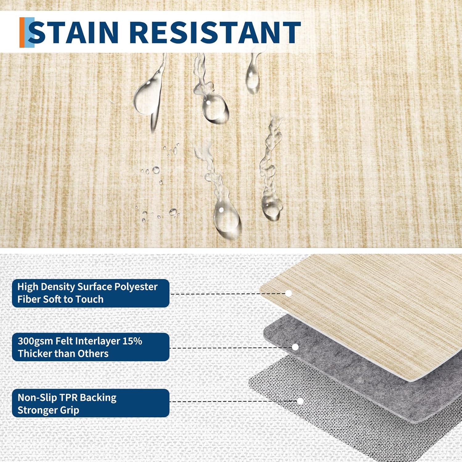 Washable Area Rug 8x10 for Living Room Bedroom Non Slip Minimalist Solid Color Area Rugs Modern Abstract Plain Dining Room Throw Carpet Low Pile Soft Classic Boho Rugs for Kitchen Nursery Oiifce,Ivory