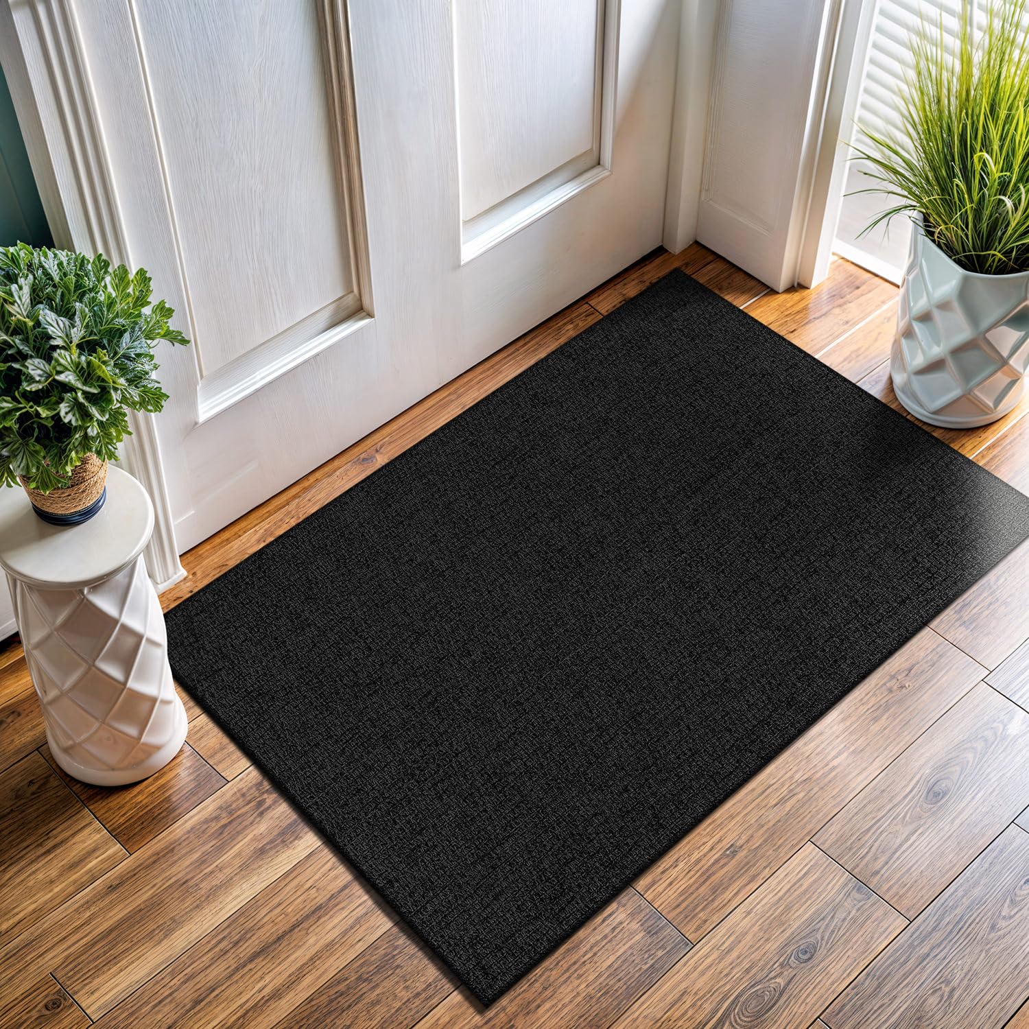 Washable Easy Jute Rug 5x7, Indoor Outdoor Rugs Natural Color Farmhouse Area Rugs for Living Room, Kitchen, High Traffic Area, Easy to Clean Solid Boho Woven Design Outside Carpet (5 X 7 Natural)