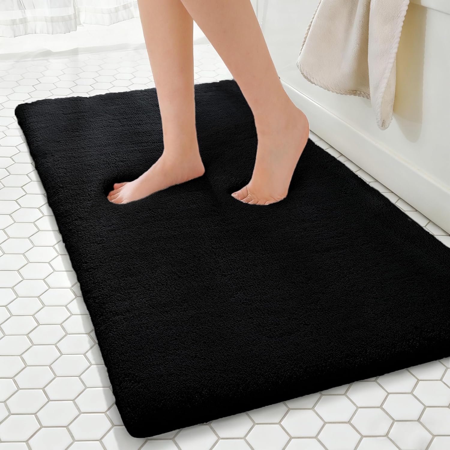 MINIDEAR Bathroom Rugs 36x24 Light Gray - Thick Memory Foam Bath Mat, Ultra Soft & Plush Fluffy, Non-Slip, Quick Dry, Absorbent Washable Floor Microfiber Mat for Tub, Home Decor Accessories