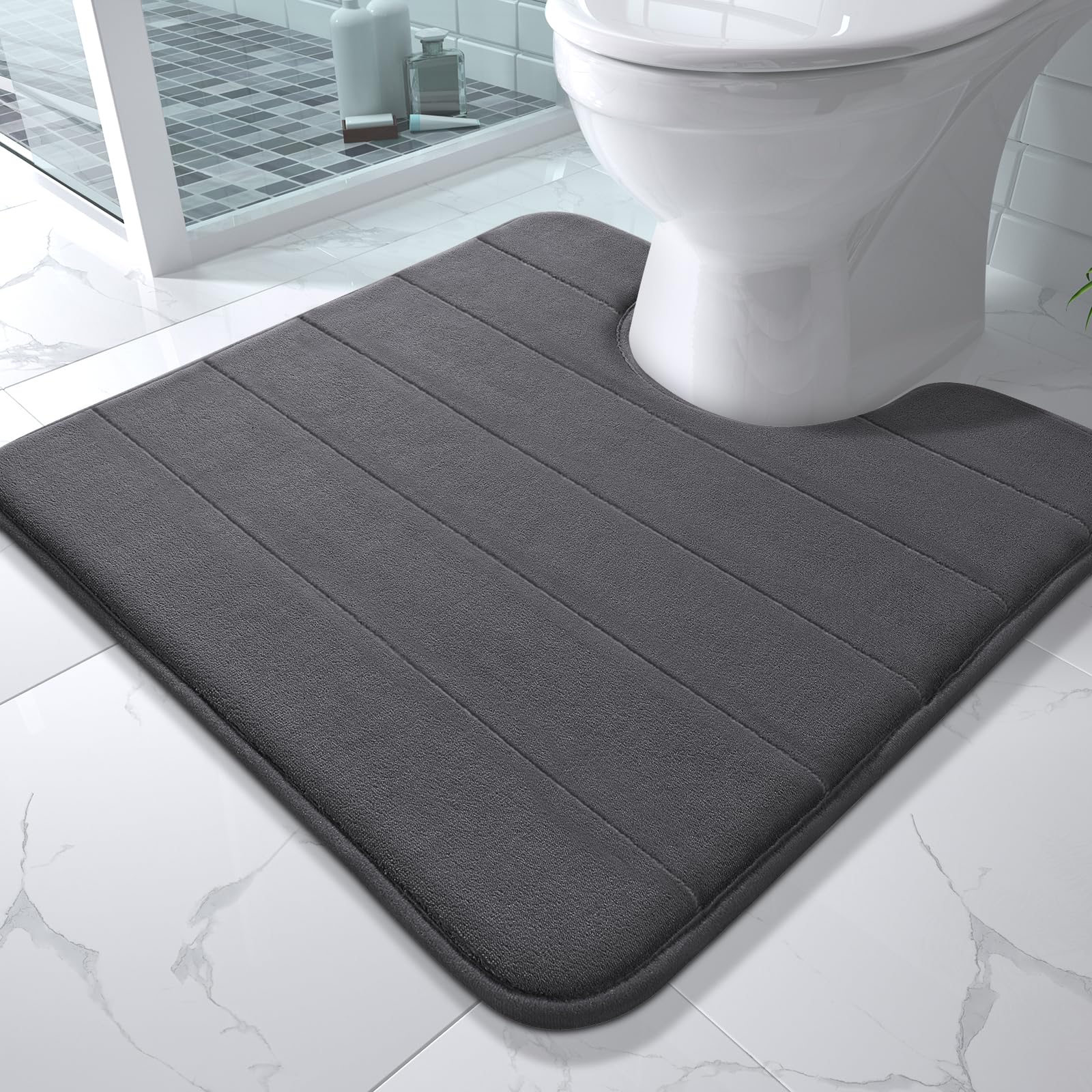 Yimobra Large Bath Mat 36"x24", Super Soft Quick Dry Memory Foam Bathroom Rug, Water Absorbent, Non Slip Backing Machine Washable for Tub Shower, Thick Comfort Support, Cream