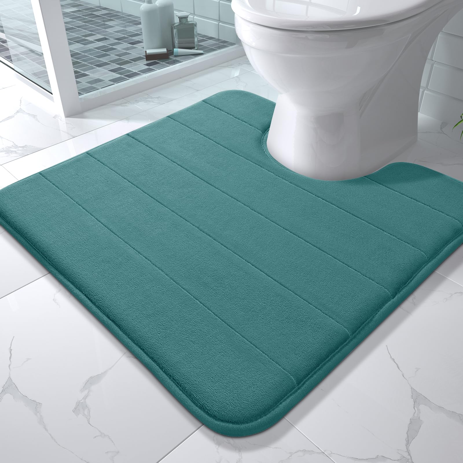 Yimobra Large Bath Mat 36"x24", Super Soft Quick Dry Memory Foam Bathroom Rug, Water Absorbent, Non Slip Backing Machine Washable for Tub Shower, Thick Comfort Support, Cream