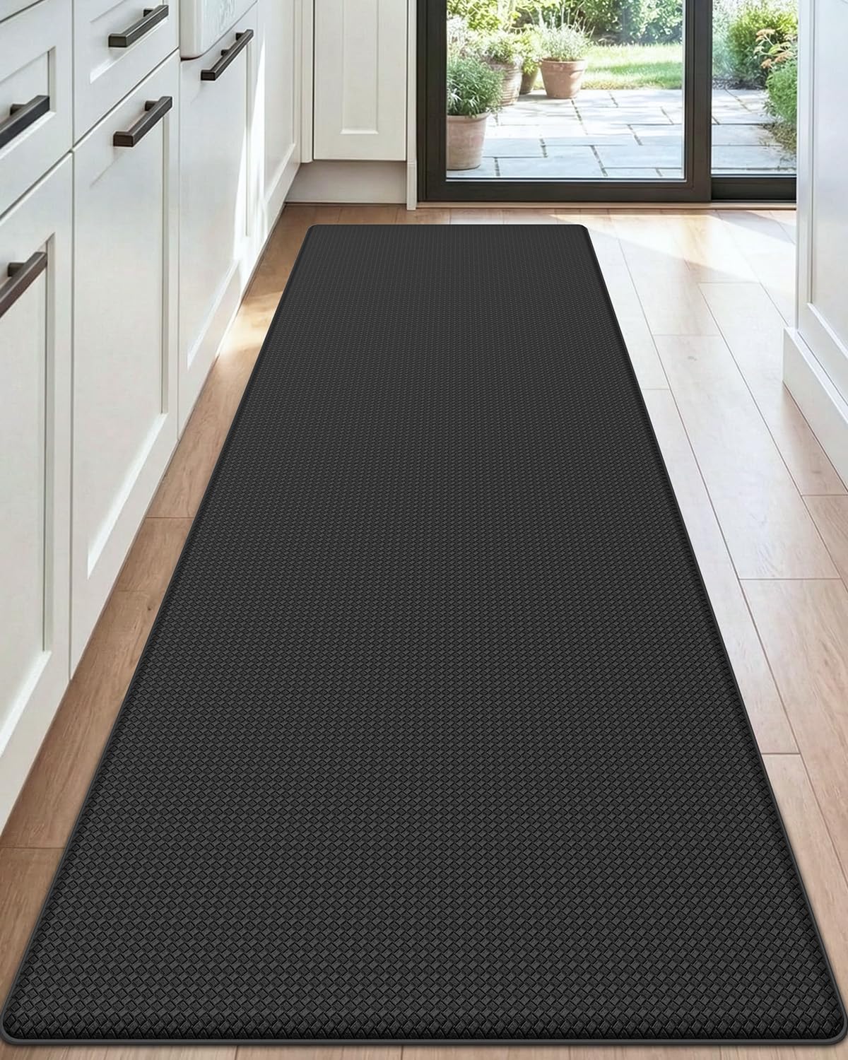 DEXI Kitchen Floor Mats Cushioned Anti Fatigue,17x59, Standing Runner Rug Waterproof, Comfort Memory Foam Padded for Front Sink Laundry, Black