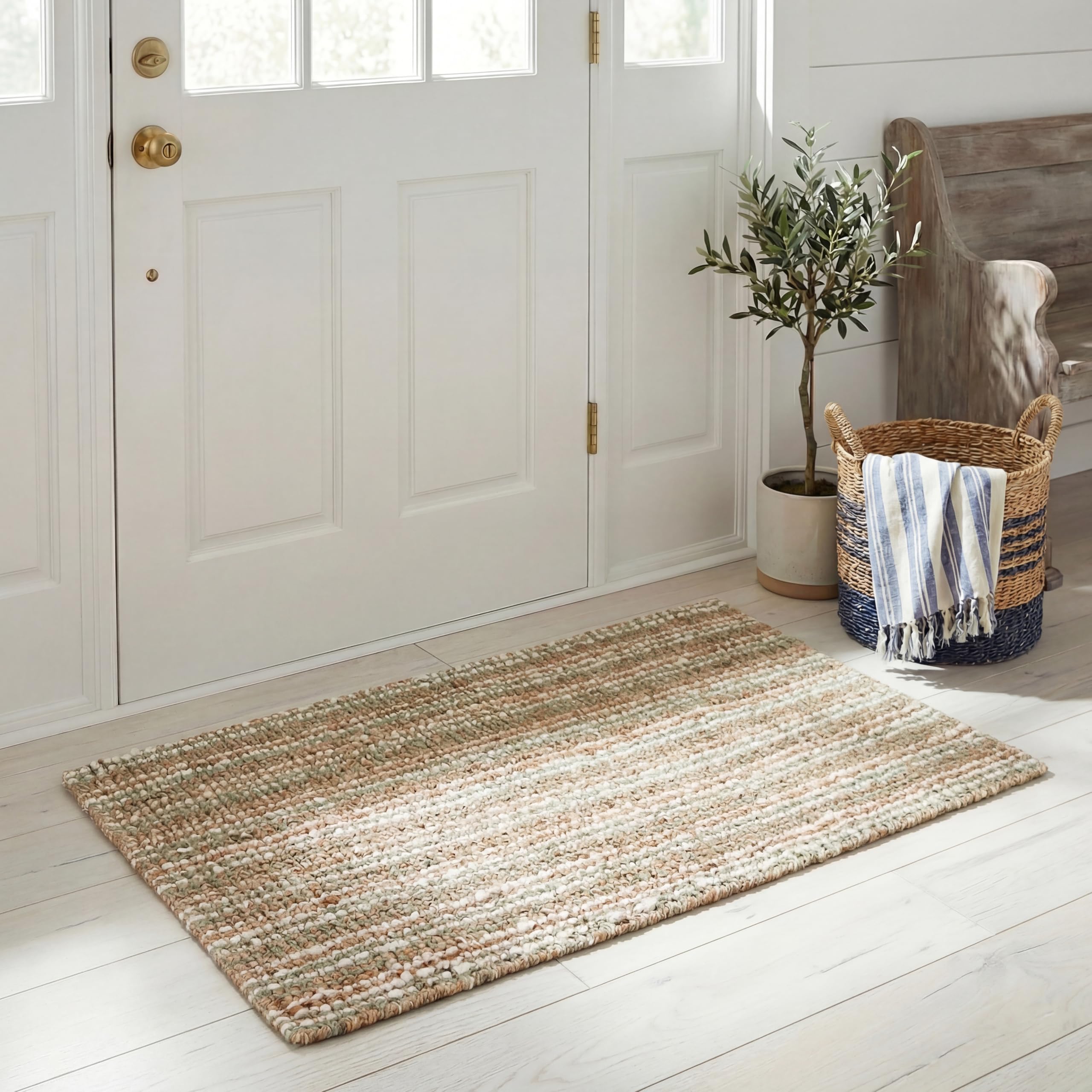 SAFAVIEH Area Rug 9x12 - Natural Fiber Collection - Large - Natural Brown, Handmade Jute, Farmhouse Style, Chunky Textured Thick Pile (NF447A)