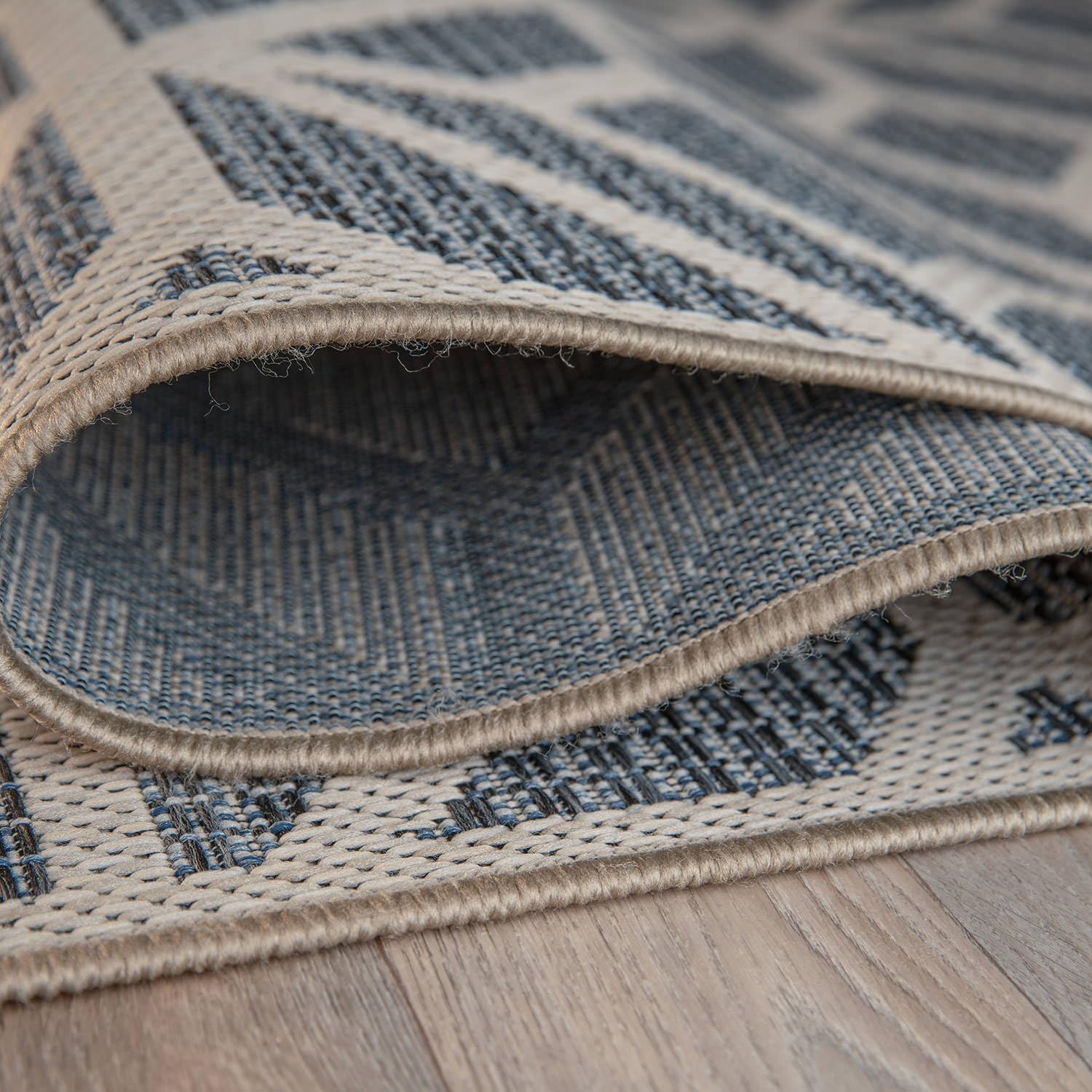 Rugshop Blue Contemporary Geometric Indoor/Outdoor Area Rug — Hose Washable for Living Room, Dining Room and Office, 7'10" x 10'