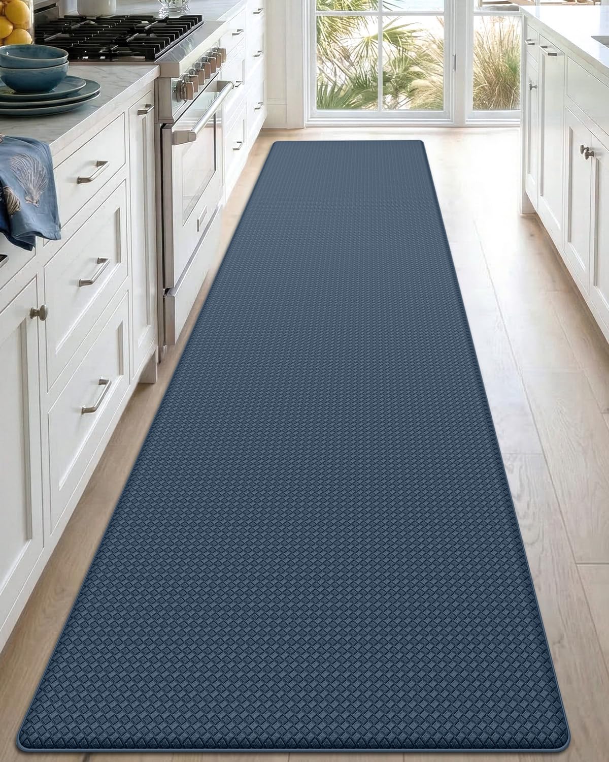 DEXI Kitchen Floor Mats Cushioned Anti Fatigue,17x59, Standing Runner Rug Waterproof, Comfort Memory Foam Padded for Front Sink Laundry, Black