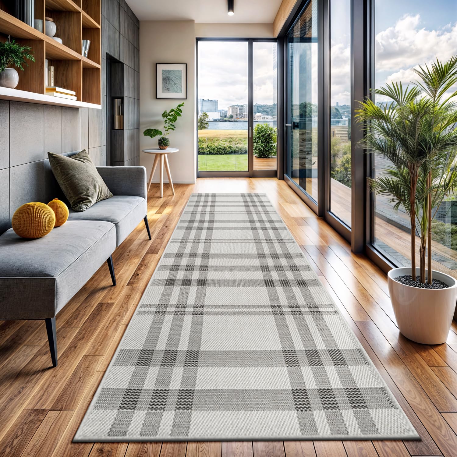 CAMILSON Easy Jute Rug 5x7, Indoor Outdoor Natural Color Fiber Area Rugs for Living Room Patio and Kitchen Rug Herringbone Seagrass Woven Design Easy-Cleaning Washable Outside Carpet Alfombras 5 x 7