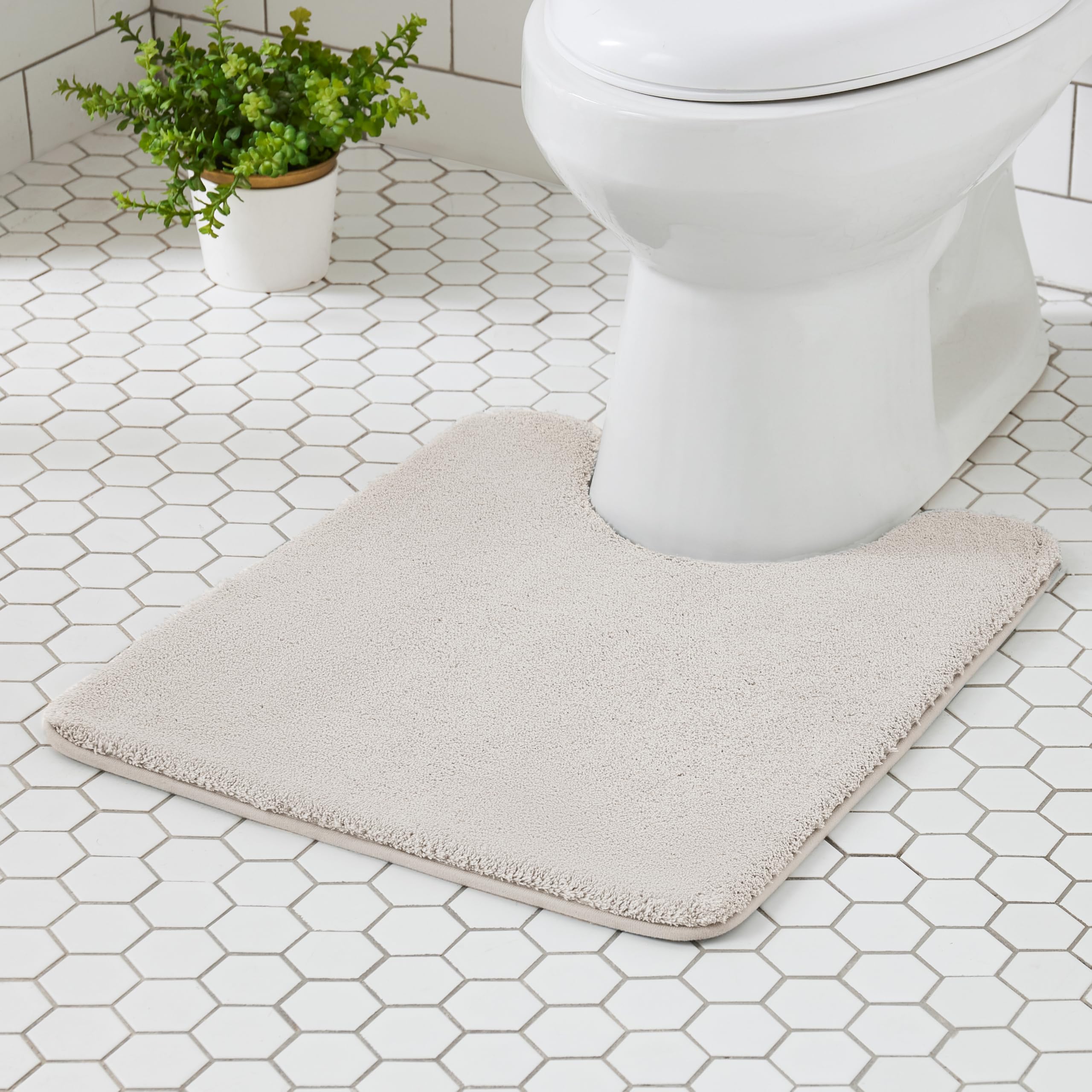 MINIDEAR Bathroom Rugs 36x24 Light Gray - Thick Memory Foam Bath Mat, Ultra Soft & Plush Fluffy, Non-Slip, Quick Dry, Absorbent Washable Floor Microfiber Mat for Tub, Home Decor Accessories