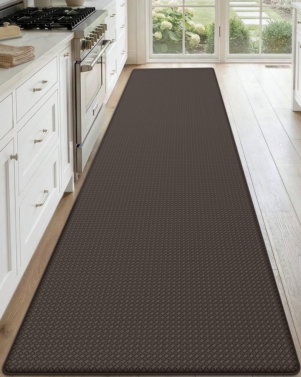DEXI Kitchen Floor Mats Cushioned Anti Fatigue,17x59, Standing Runner Rug Waterproof, Comfort Memory Foam Padded for Front Sink Laundry, Black
