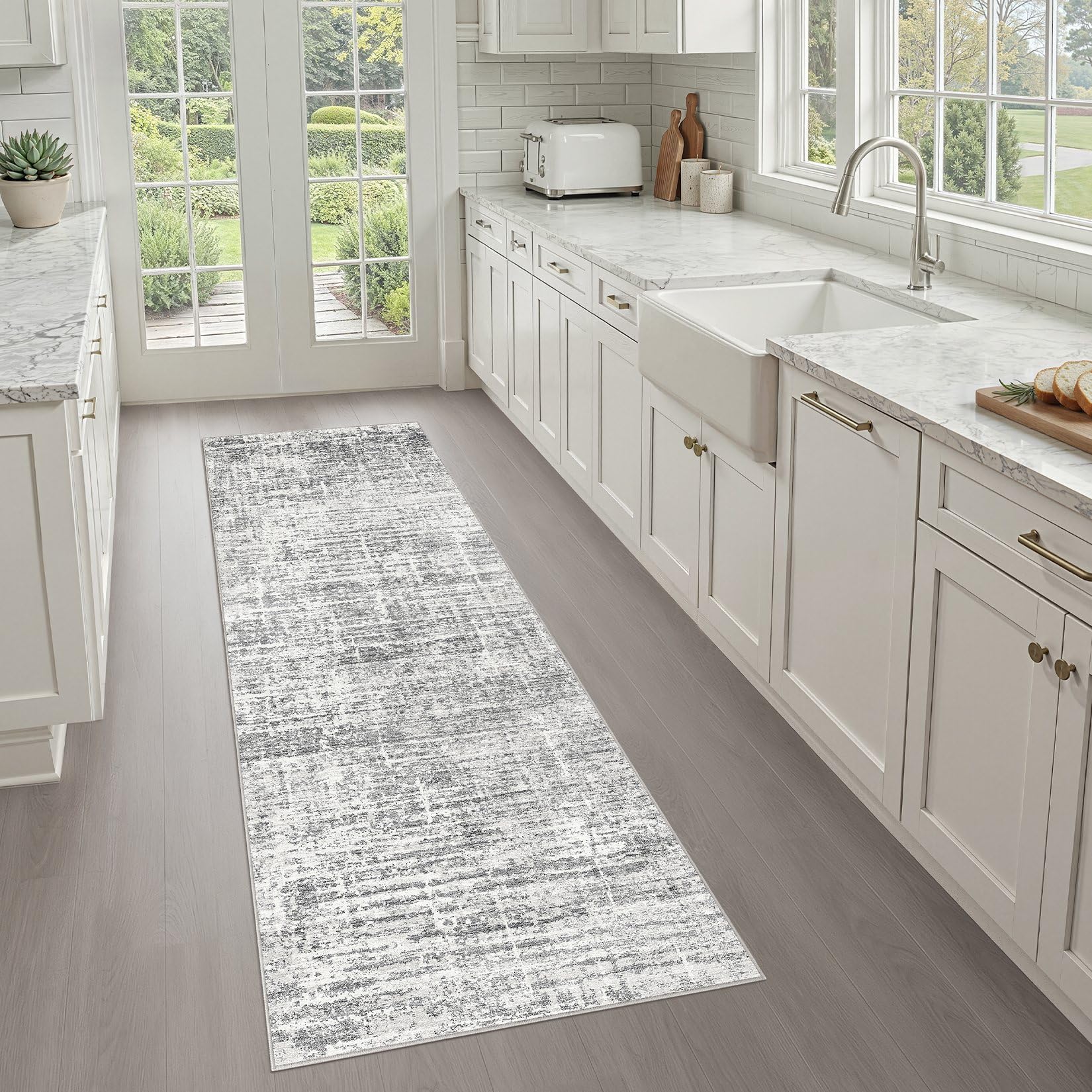 8x10 Area Rugs Living Room: Washable Large Neutral Brown Rug Abstract Soft Modern Stain Resistant Indoor Floor Non-Slip Carpet for Bedroom Nursery Kids Office Playroom Dining Room Under Table Home