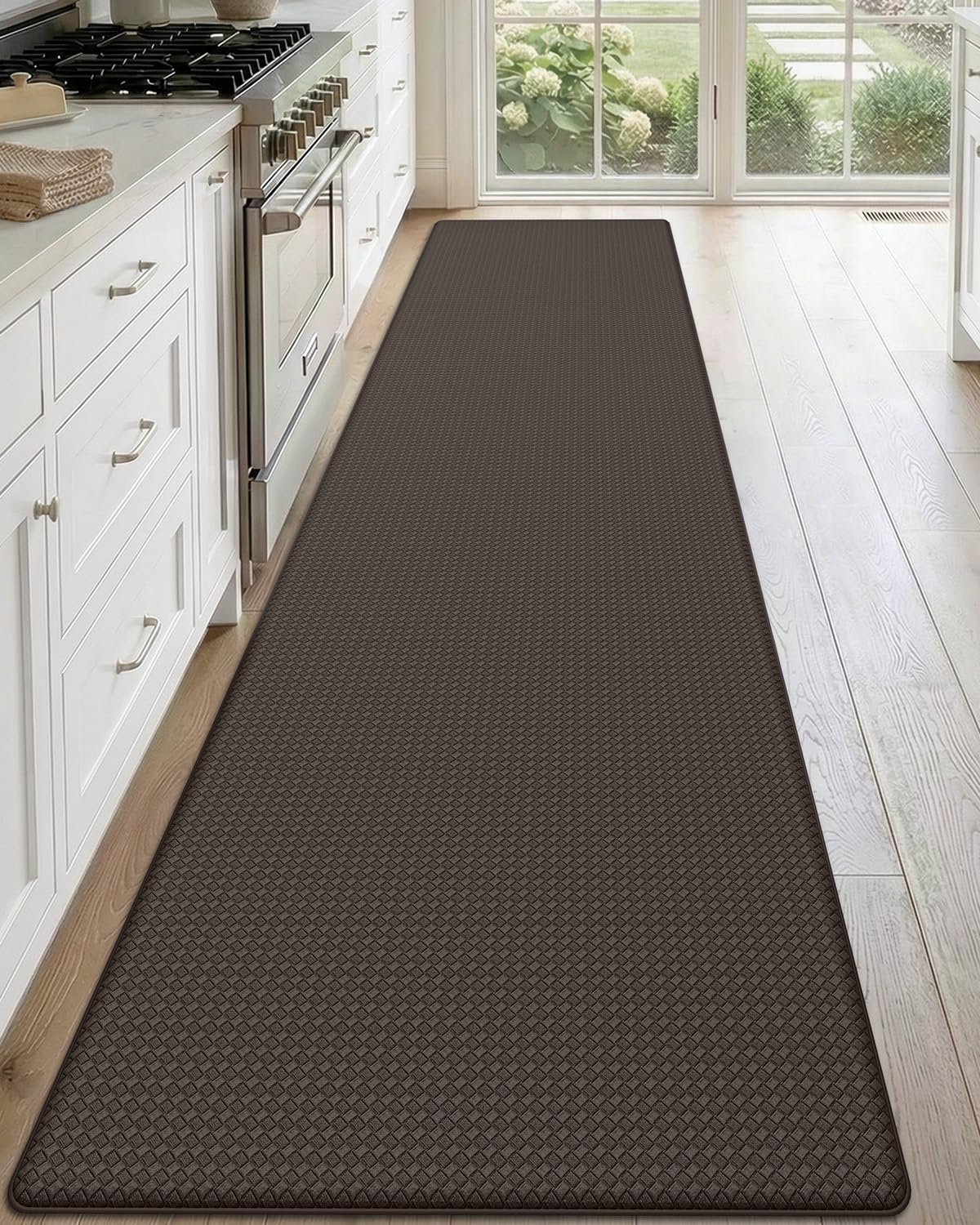 DEXI Kitchen Floor Mats Cushioned Anti Fatigue,17x59, Standing Runner Rug Waterproof, Comfort Memory Foam Padded for Front Sink Laundry, Black