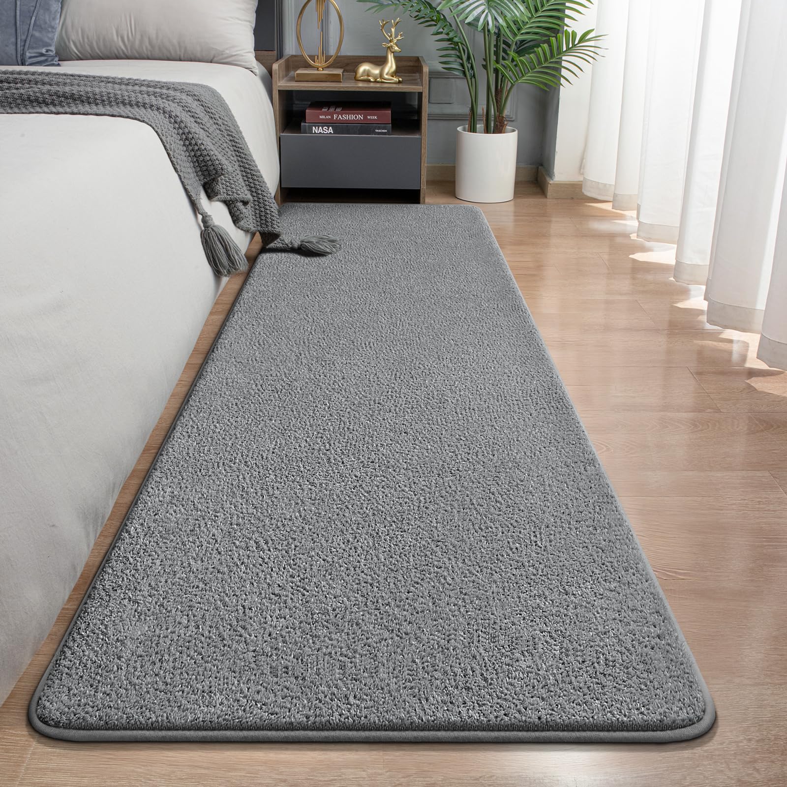 Large Modern Area Rugs for Living Room Bedroom, 6x9 Feet Dark Grey Ultra Soft Solid Thickened Memory Foam Indoor Minimalist Carpets, Non-Slip Comfy Rugs for Boys Girls Nursery Kids Room Home Décor
