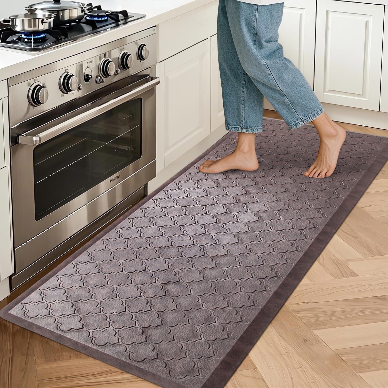 HEBE Kitchen Mat Cushioned Anti Fatigue Kitchen Floor Mat Runner 20"x60" Non Slip Kitchen Mats for Floor Waterproof Kitchen Rugs and Mats Comfort Mat for Standing Desk,Sink,Laundry