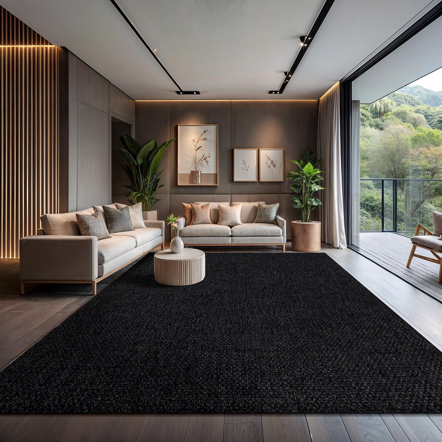 CAMILSON Easy Jute Rug 5x7, Indoor Outdoor Natural Color Fiber Area Rugs for Living Room Patio and Kitchen Rug Herringbone Seagrass Woven Design Easy-Cleaning Washable Outside Carpet Alfombras 5 x 7