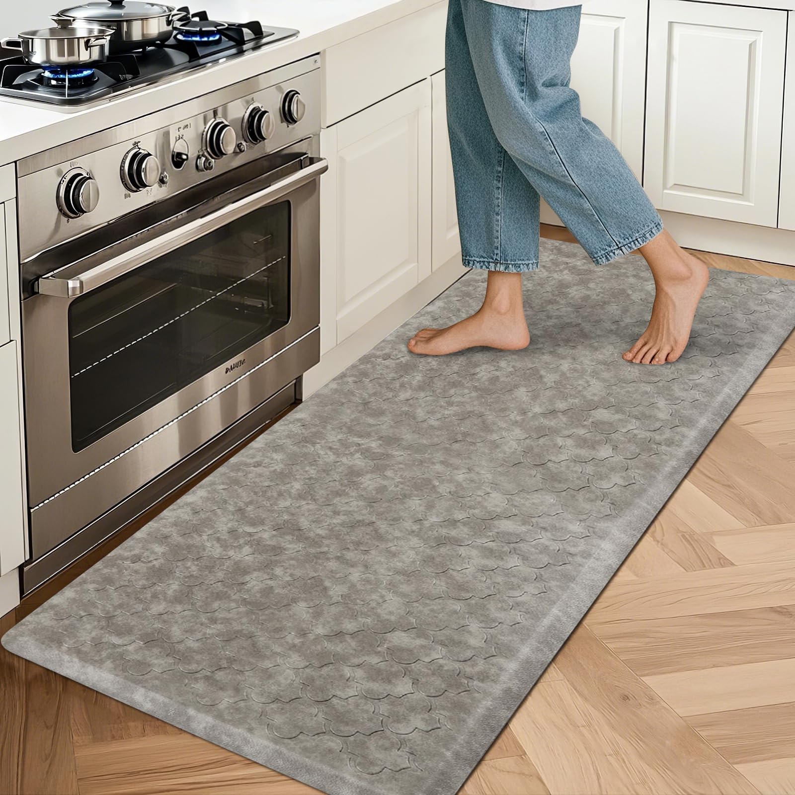 HEBE Kitchen Mat Cushioned Anti Fatigue Kitchen Floor Mat Runner 20"x60" Non Slip Kitchen Mats for Floor Waterproof Kitchen Rugs and Mats Comfort Mat for Standing Desk,Sink,Laundry