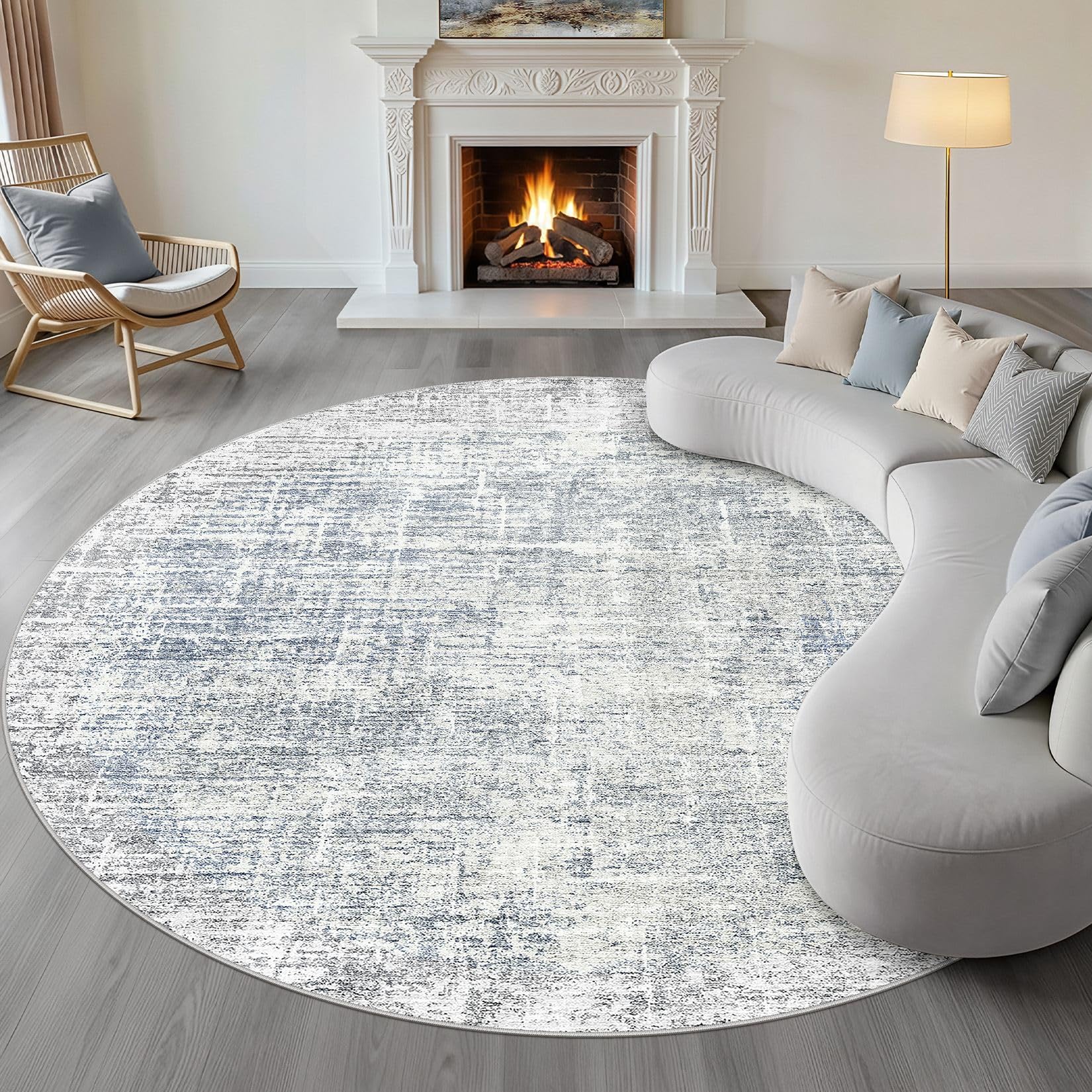 8x10 Area Rugs Living Room: Washable Large Neutral Brown Rug Abstract Soft Modern Stain Resistant Indoor Floor Non-Slip Carpet for Bedroom Nursery Kids Office Playroom Dining Room Under Table Home