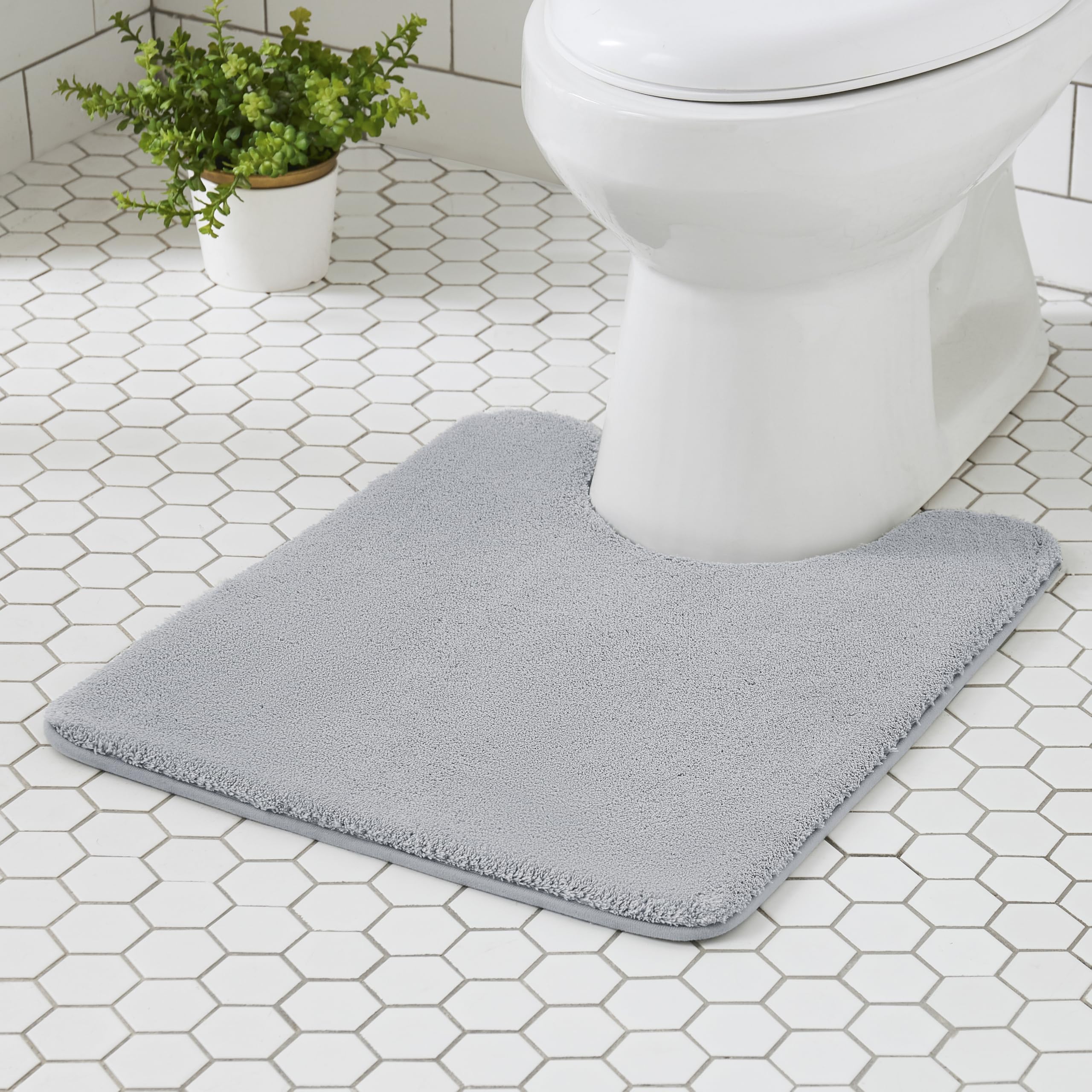 MINIDEAR Bathroom Rugs 36x24 Light Gray - Thick Memory Foam Bath Mat, Ultra Soft & Plush Fluffy, Non-Slip, Quick Dry, Absorbent Washable Floor Microfiber Mat for Tub, Home Decor Accessories
