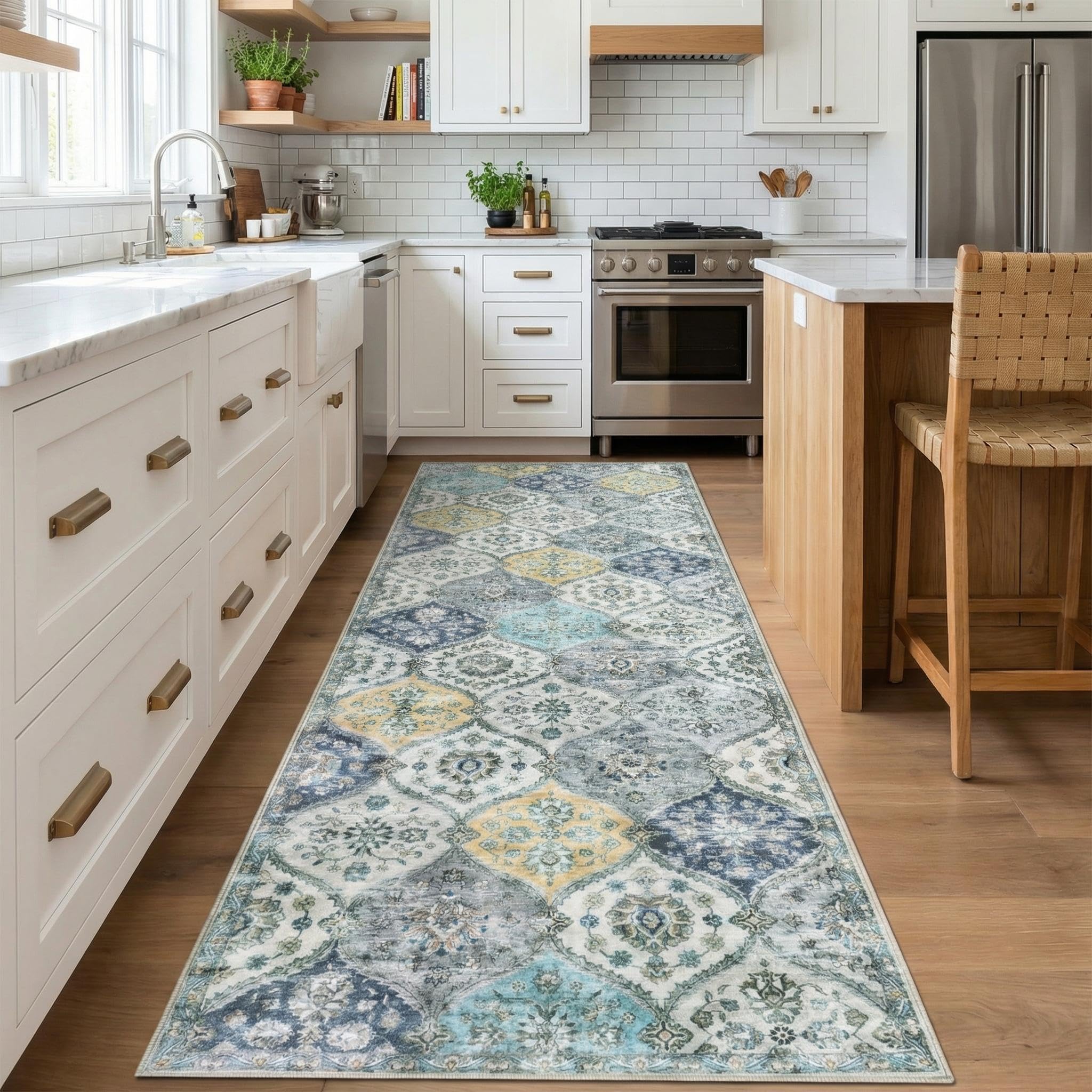 Garvee Modern Solid Rugs for Living Room 8x10 Washable Rug Large Non Slip Low Pile Foldable Carpet Ultra Soft Non-Shedding Stain-Resistant Floor Mat for Bedroom Playroom Nursery Office Dorm Cream