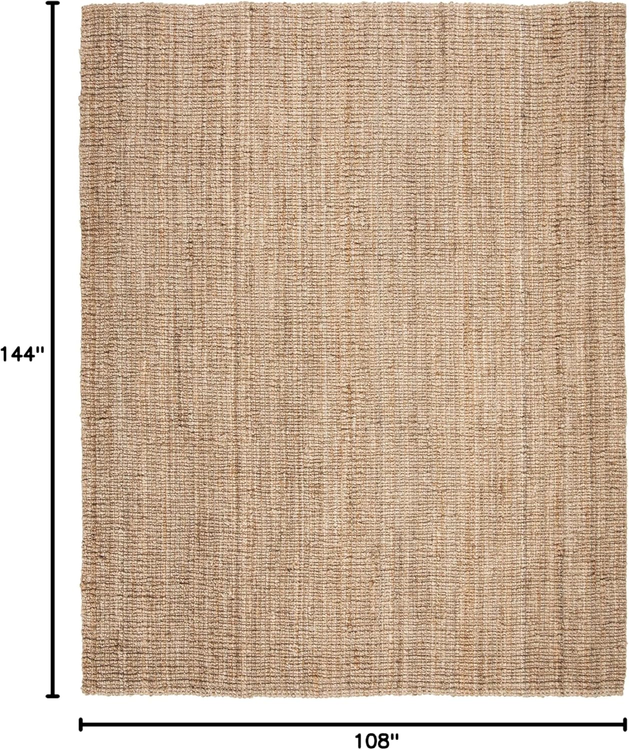 SAFAVIEH Area Rug 9x12 - Natural Fiber Collection - Large - Natural Brown, Handmade Jute, Farmhouse Style, Chunky Textured Thick Pile (NF447A)