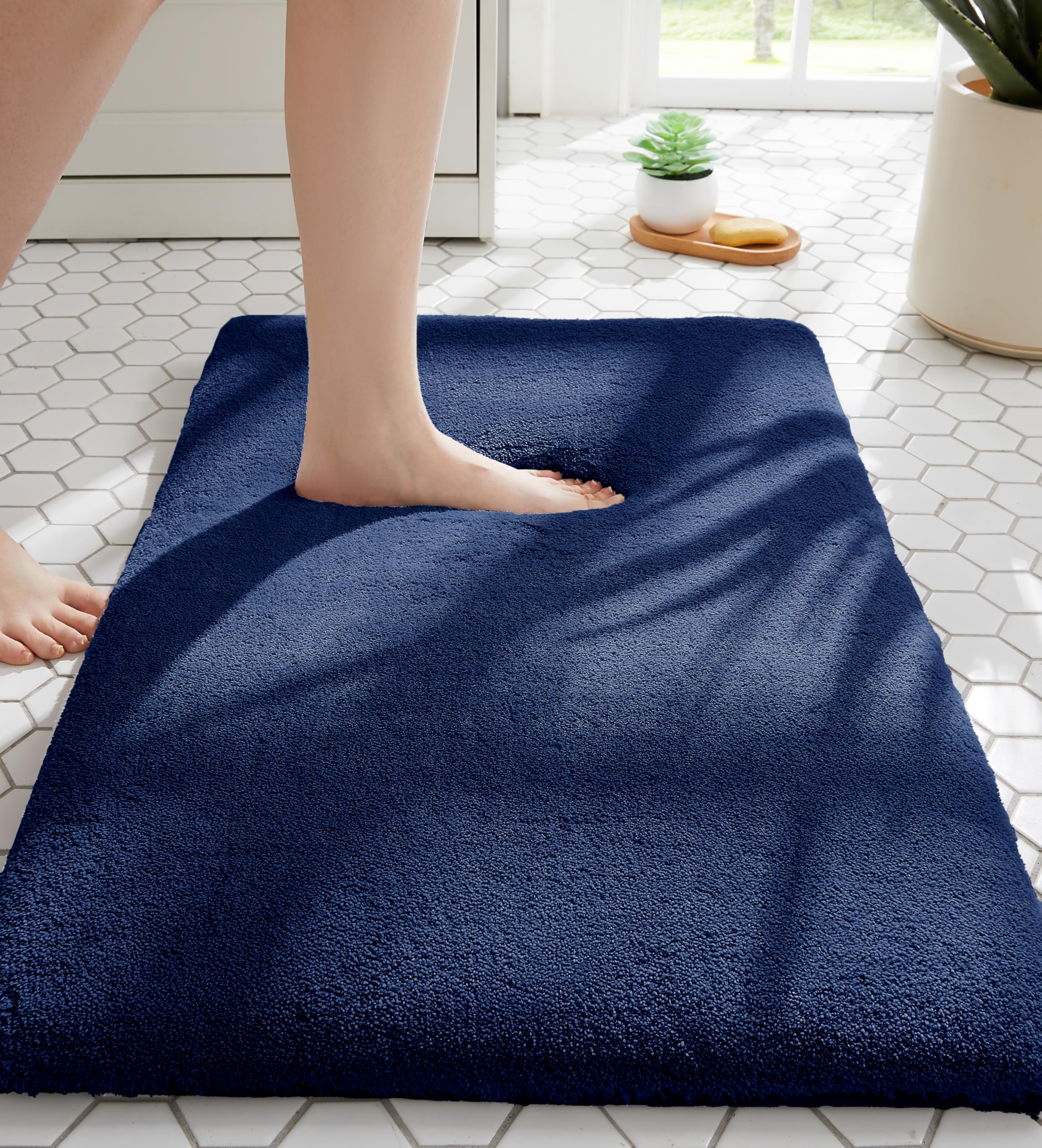 MINIDEAR Bathroom Rugs 36x24 Light Gray - Thick Memory Foam Bath Mat, Ultra Soft & Plush Fluffy, Non-Slip, Quick Dry, Absorbent Washable Floor Microfiber Mat for Tub, Home Decor Accessories