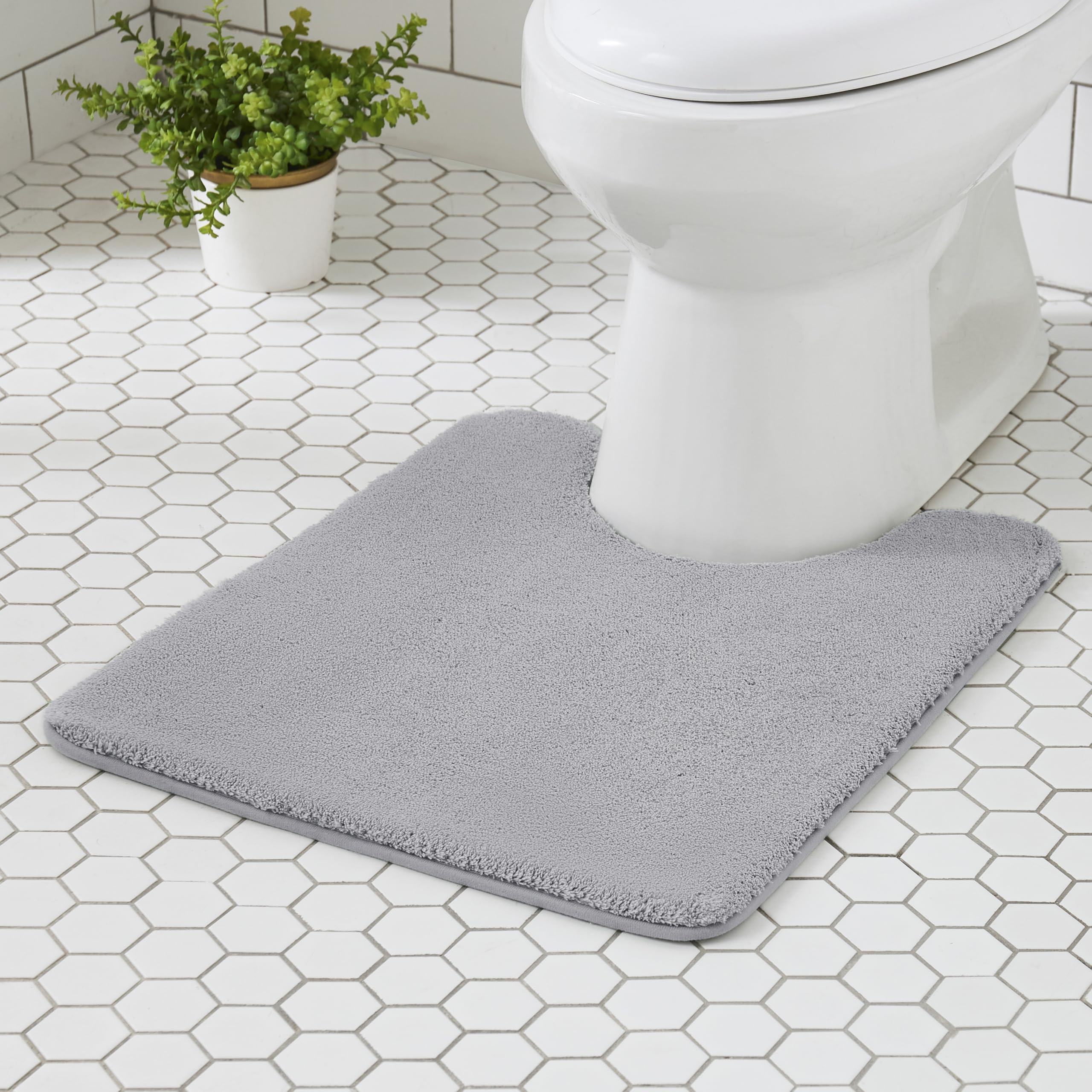 MINIDEAR Bathroom Rugs 36x24 Light Gray - Thick Memory Foam Bath Mat, Ultra Soft & Plush Fluffy, Non-Slip, Quick Dry, Absorbent Washable Floor Microfiber Mat for Tub, Home Decor Accessories