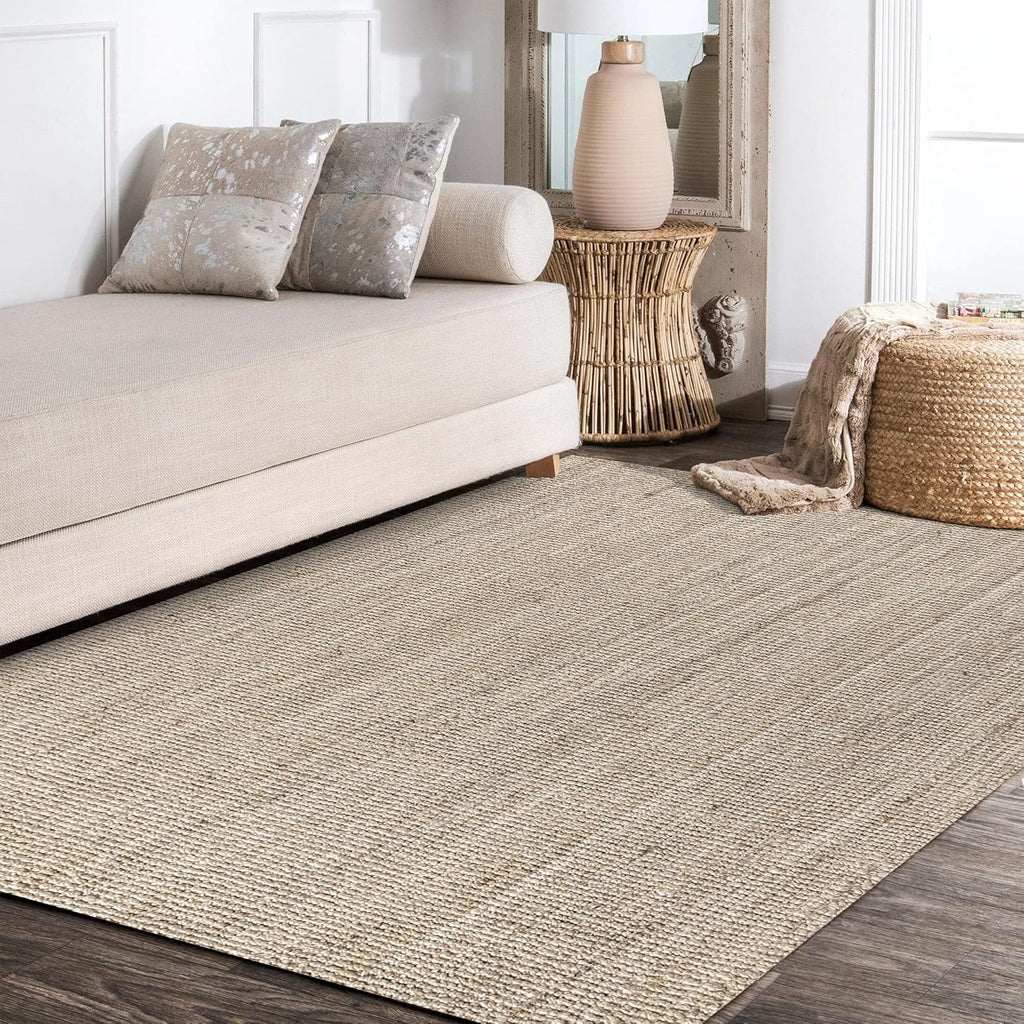 JONATHAN Y Pata Hand Woven Chunky Jute Light Ivory Indoor Area Rug, 5x8, Bohemian, Rustic, Cottage, Easy-Cleaning for Living Room, Bedroom, Kitchen, Non-Shedding (NRF102B-5)