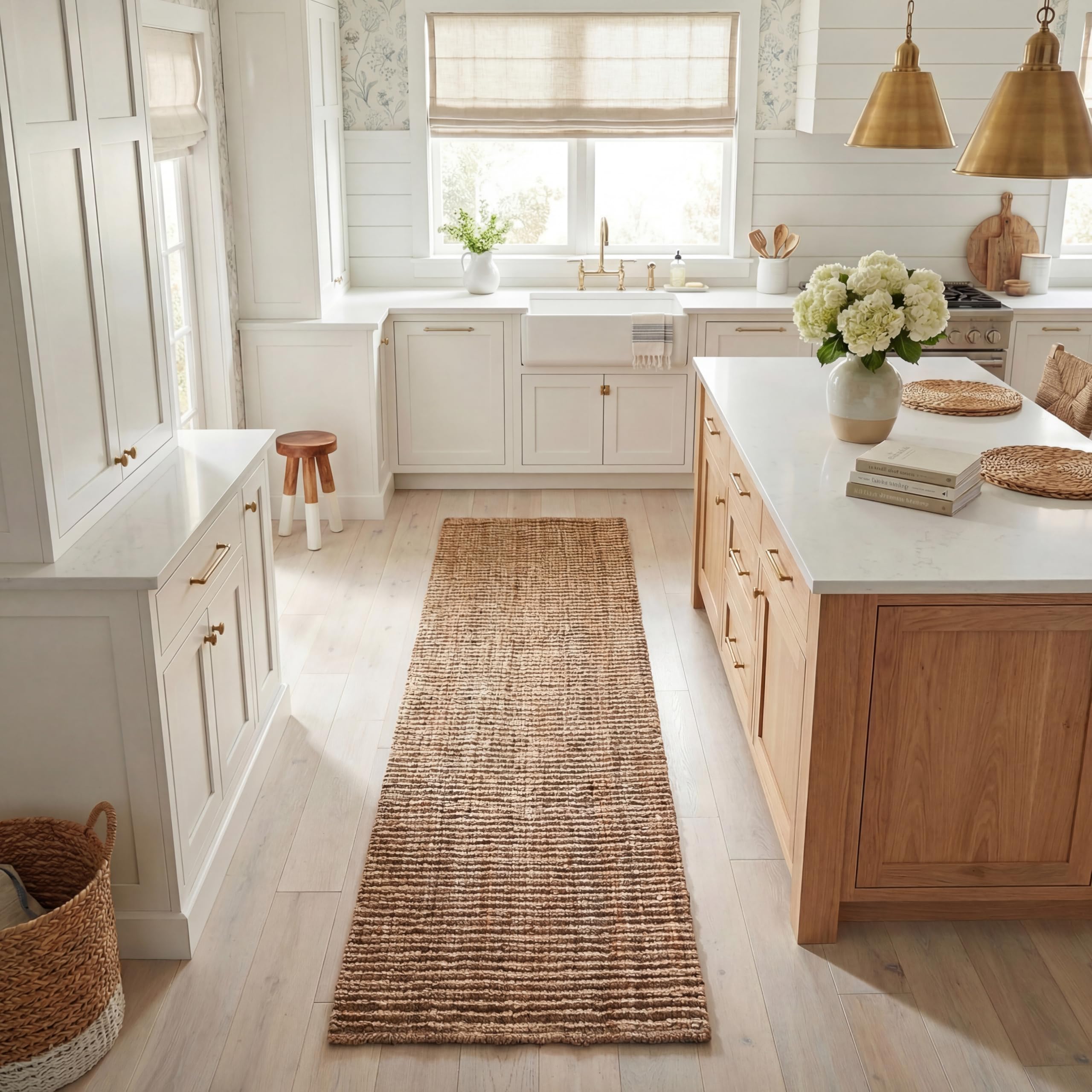 SAFAVIEH Area Rug 9x12 - Natural Fiber Collection - Large - Natural Brown, Handmade Jute, Farmhouse Style, Chunky Textured Thick Pile (NF447A)