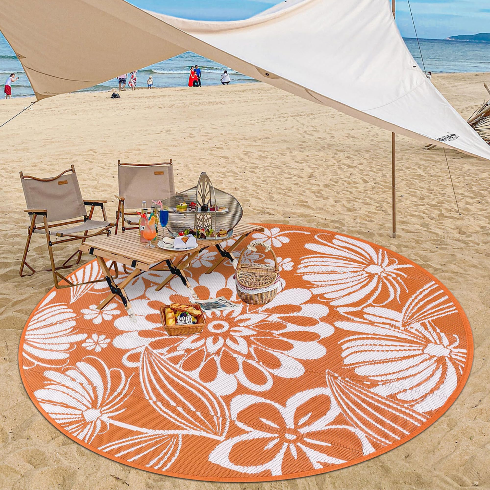 Ileading Reversible Plastic Outdoor Rug Modern Geometric Style Patio Straw Mat Waterproof Deck Carpets Non Shedding Portable Area Rugs for RV Beach Backyard Outside Pool Picnic Camping(6'x9'Grey)